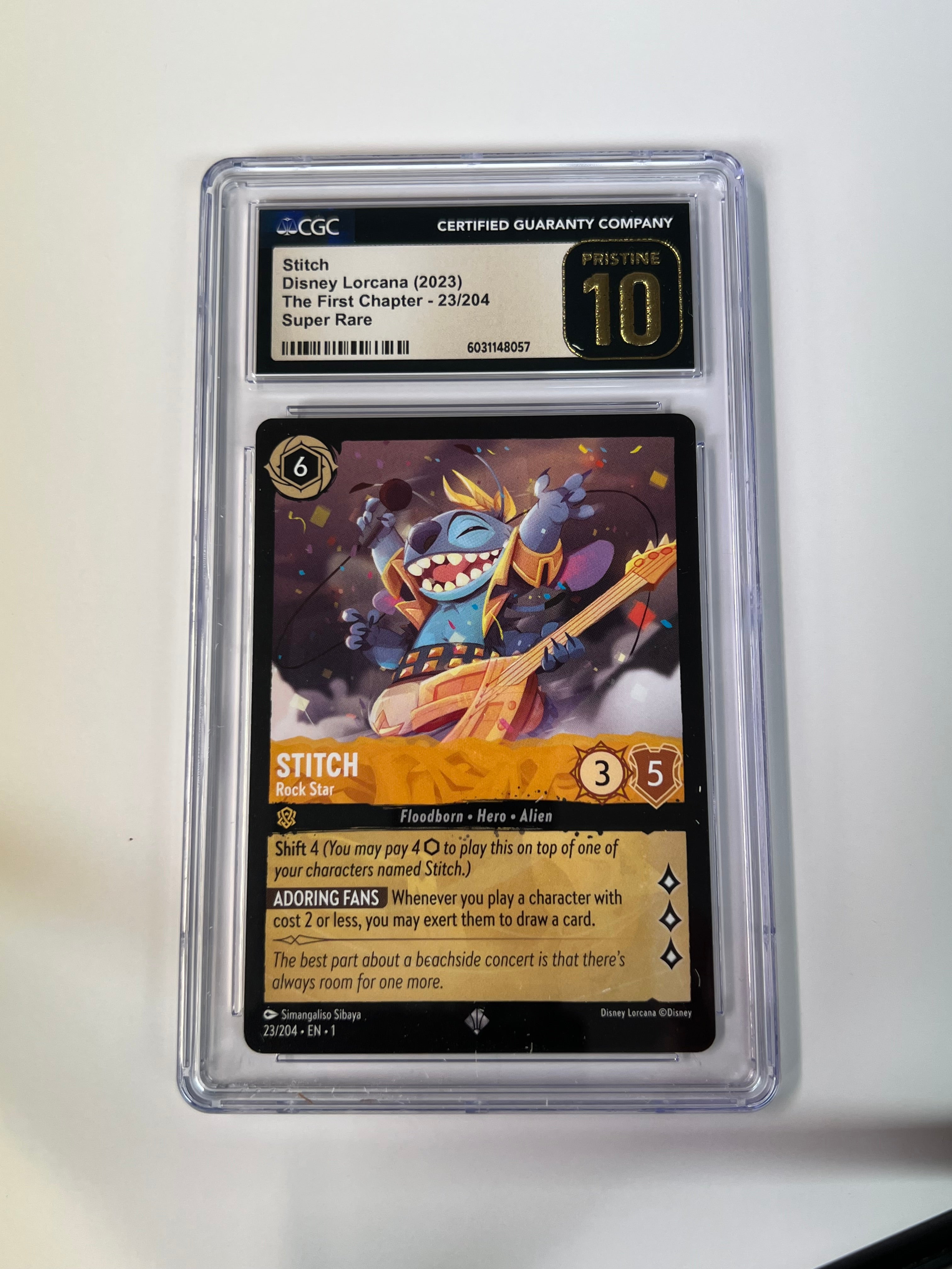 2023 Disney Lorcana stitch 23/204 CGC Pristine 10