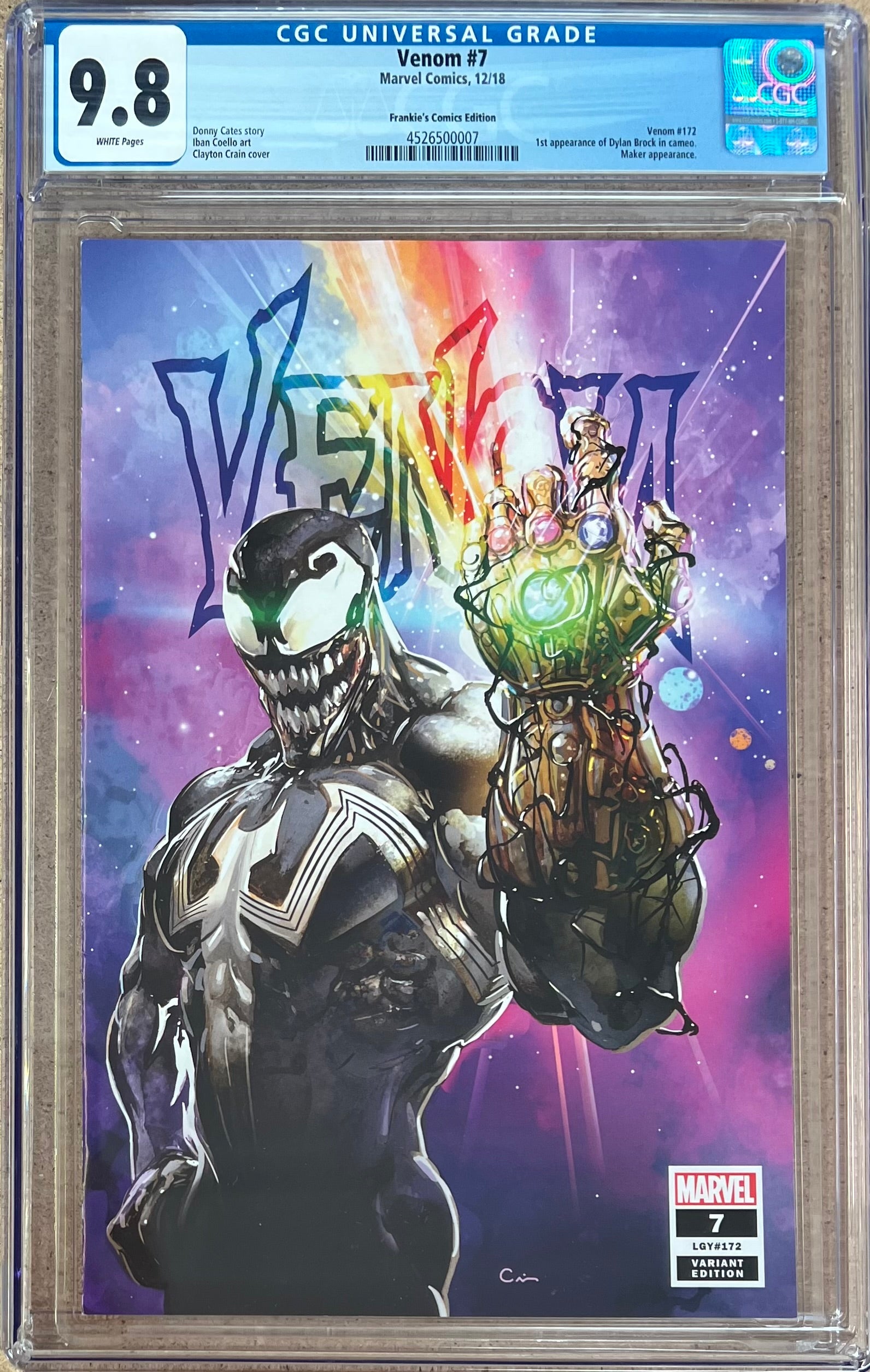 Venom #7 Crain Variant CGC 9.8