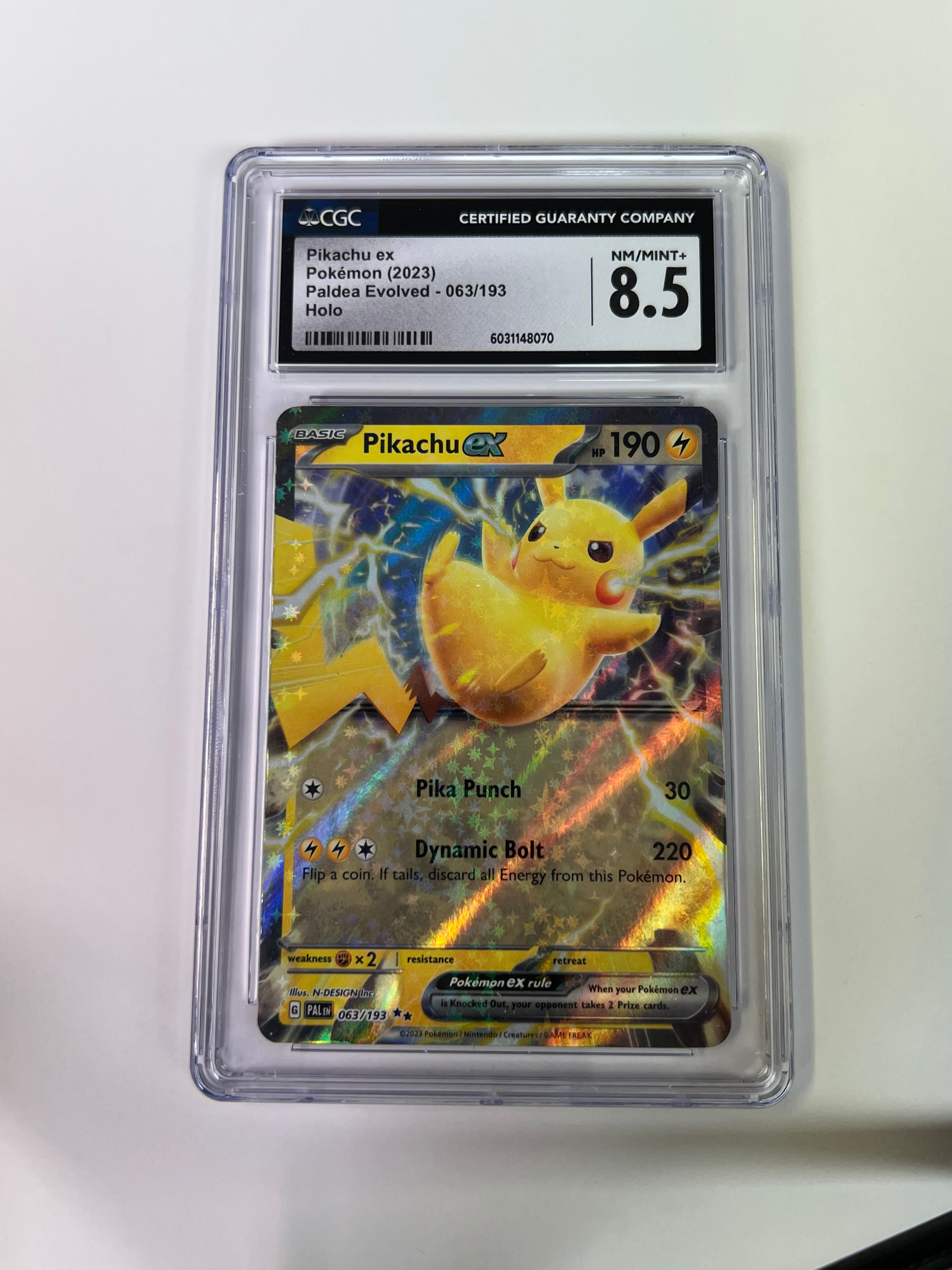 Pikachu Ex Paldea Evolved CGC 8.5