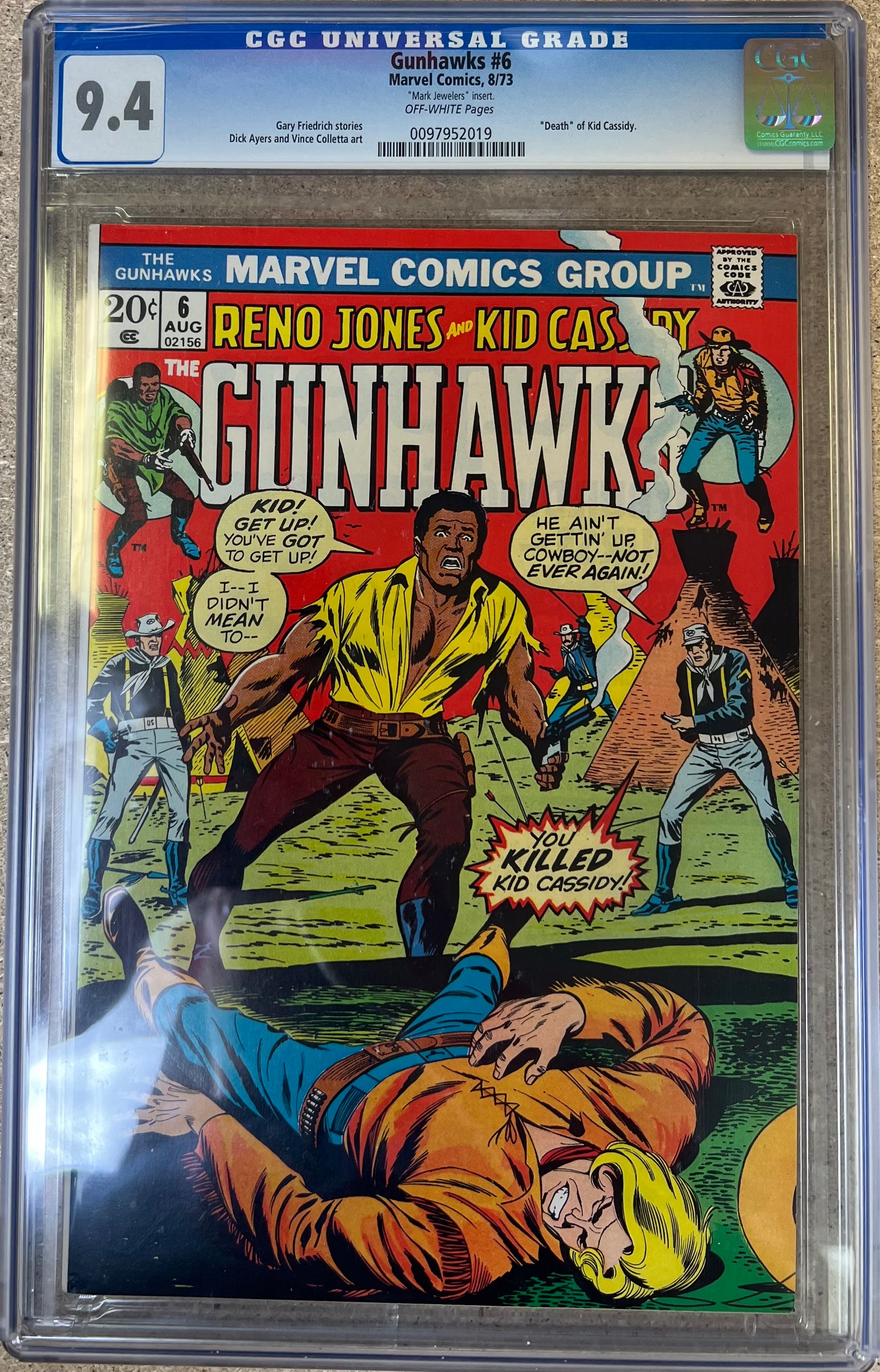 Gunhawks #6 CGC 9.4 Mark Jewelers