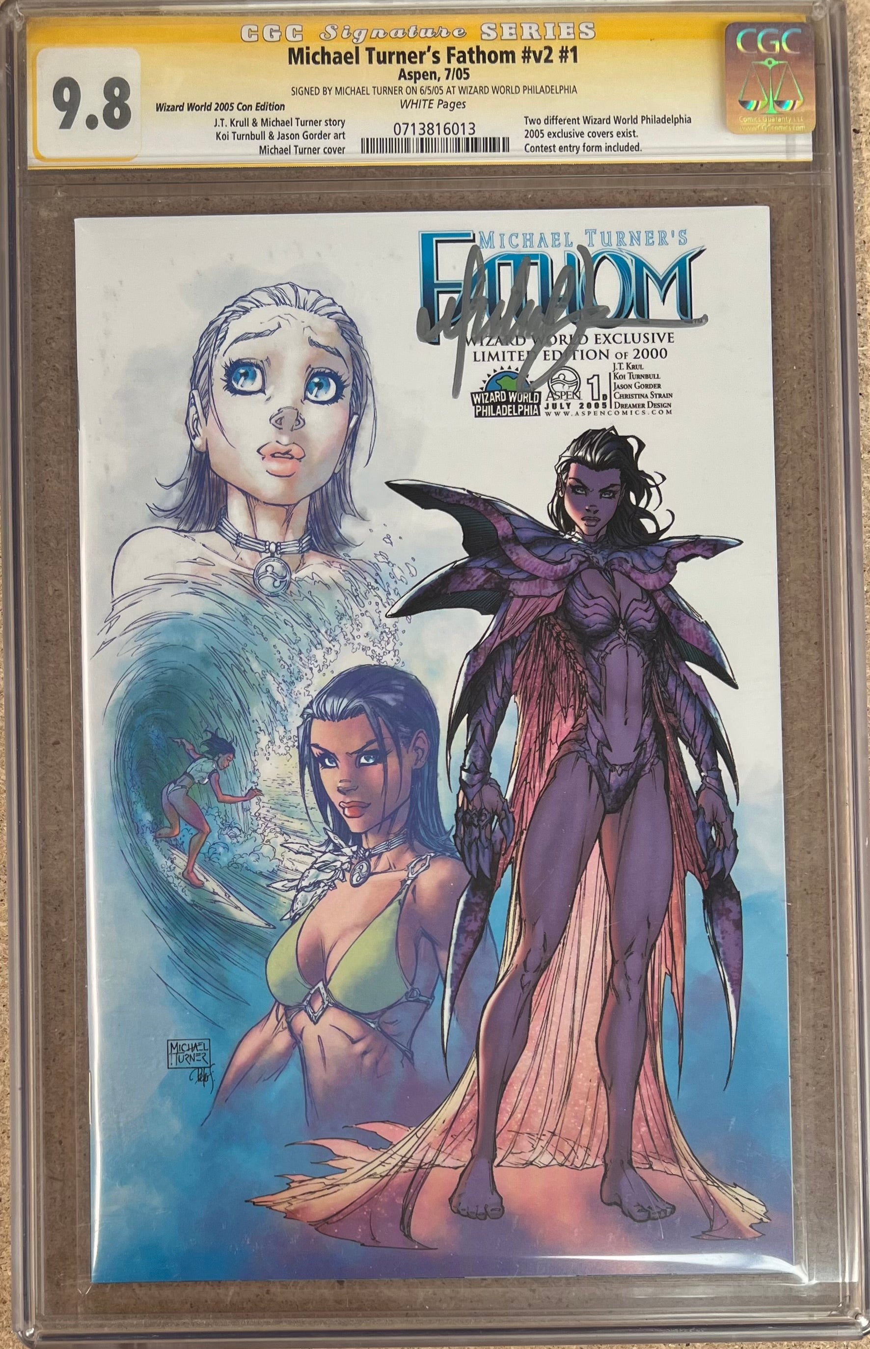 Michael Turner's Fathom #1 Wizard World Variant SS CGC 9.8