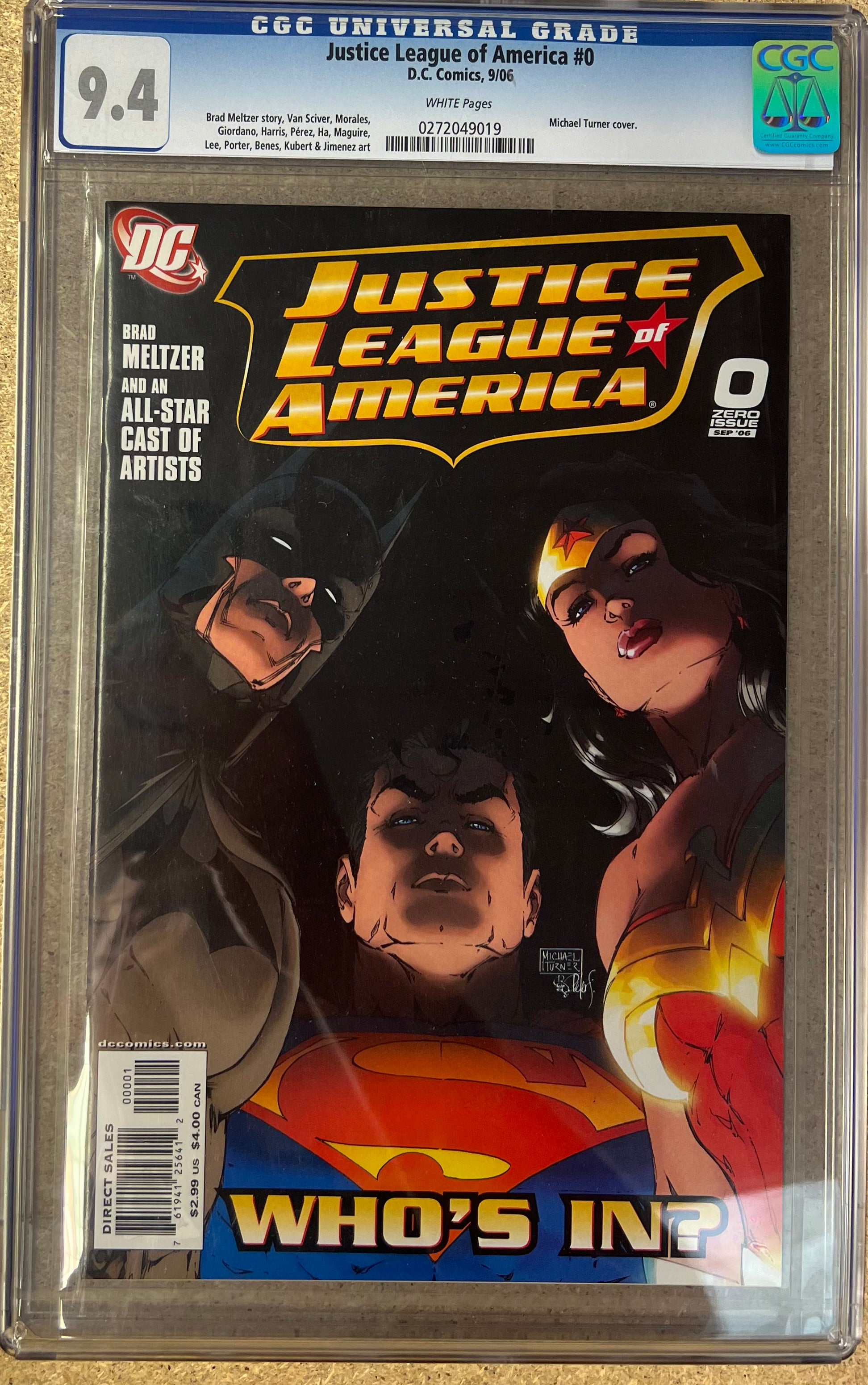 Justice League Of America #0 CGC 9.4