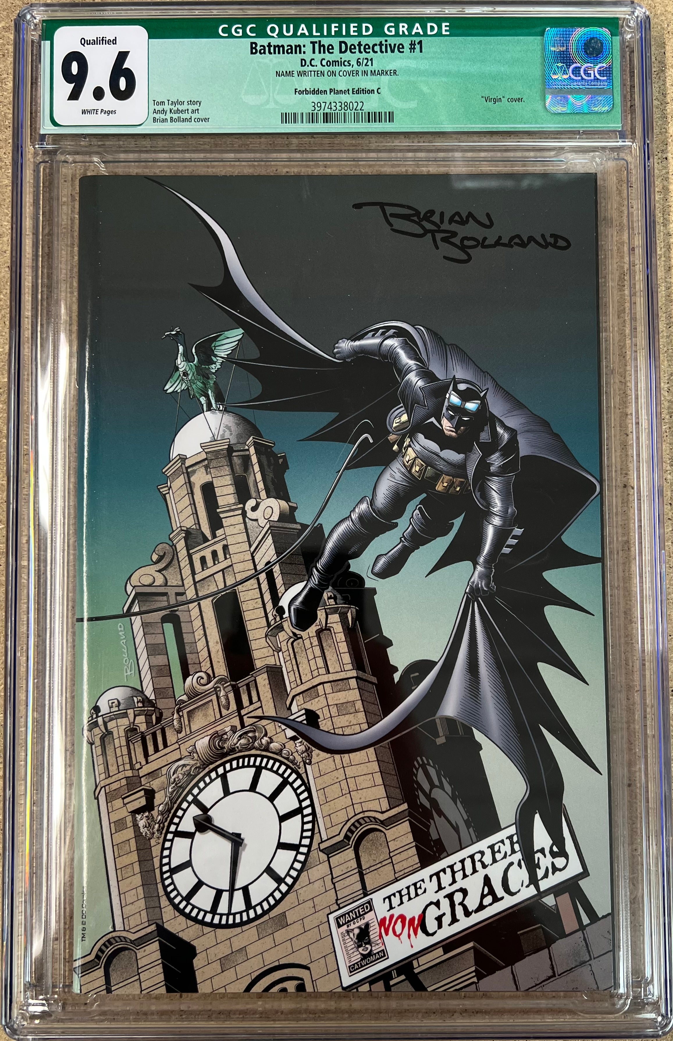Batman: The Detective #1 Forbidden Planet Cover C Qualified CGC 9.6