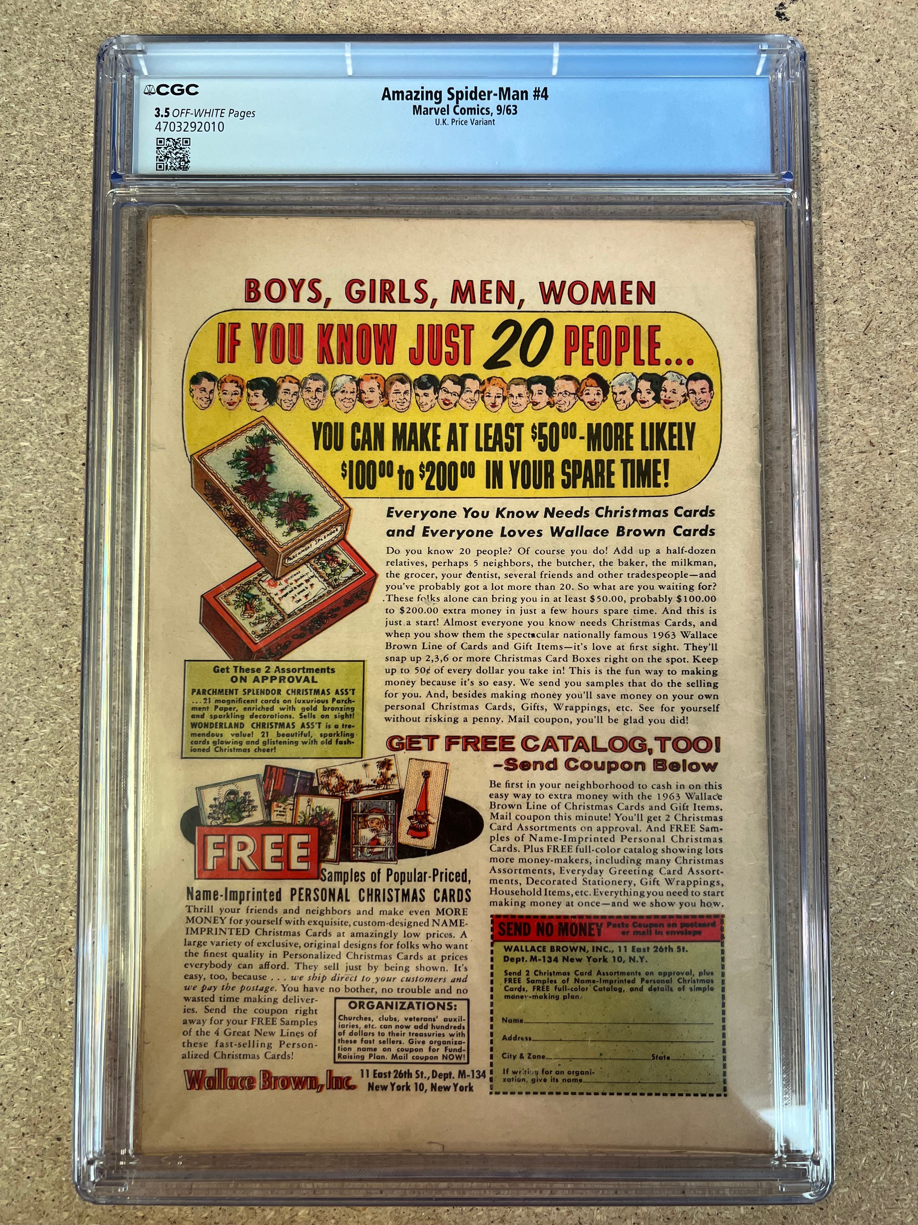 Amazing Spider-Man #4 CGC 3.5 U.K Price Variant