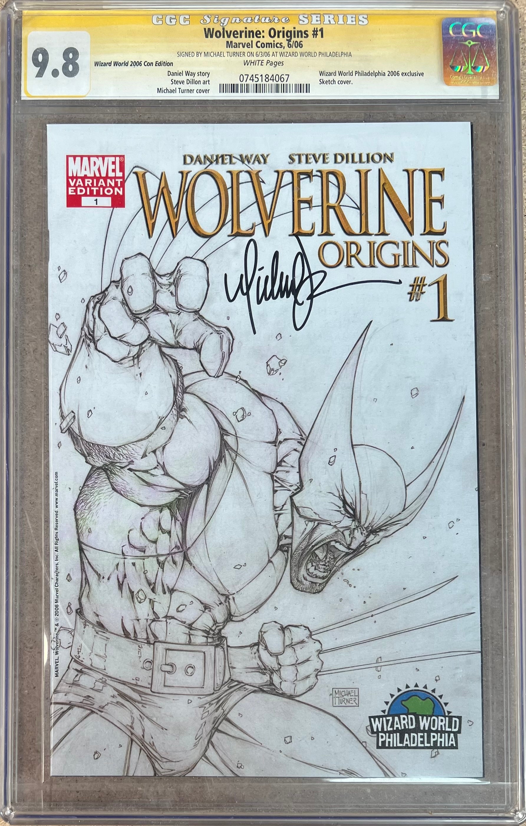 Wolverine: Origins #1 Wizard World Sketch Variant SS CGC 9.8