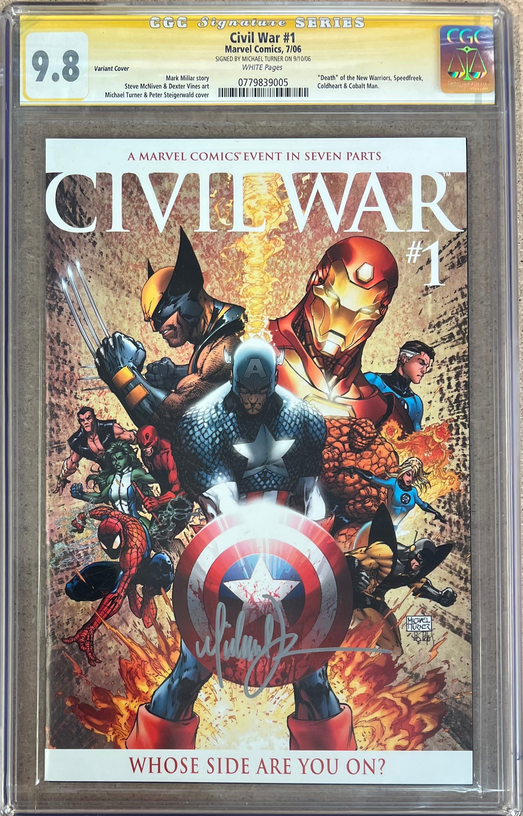 Civil War #1 Variant SS CGC 9.8