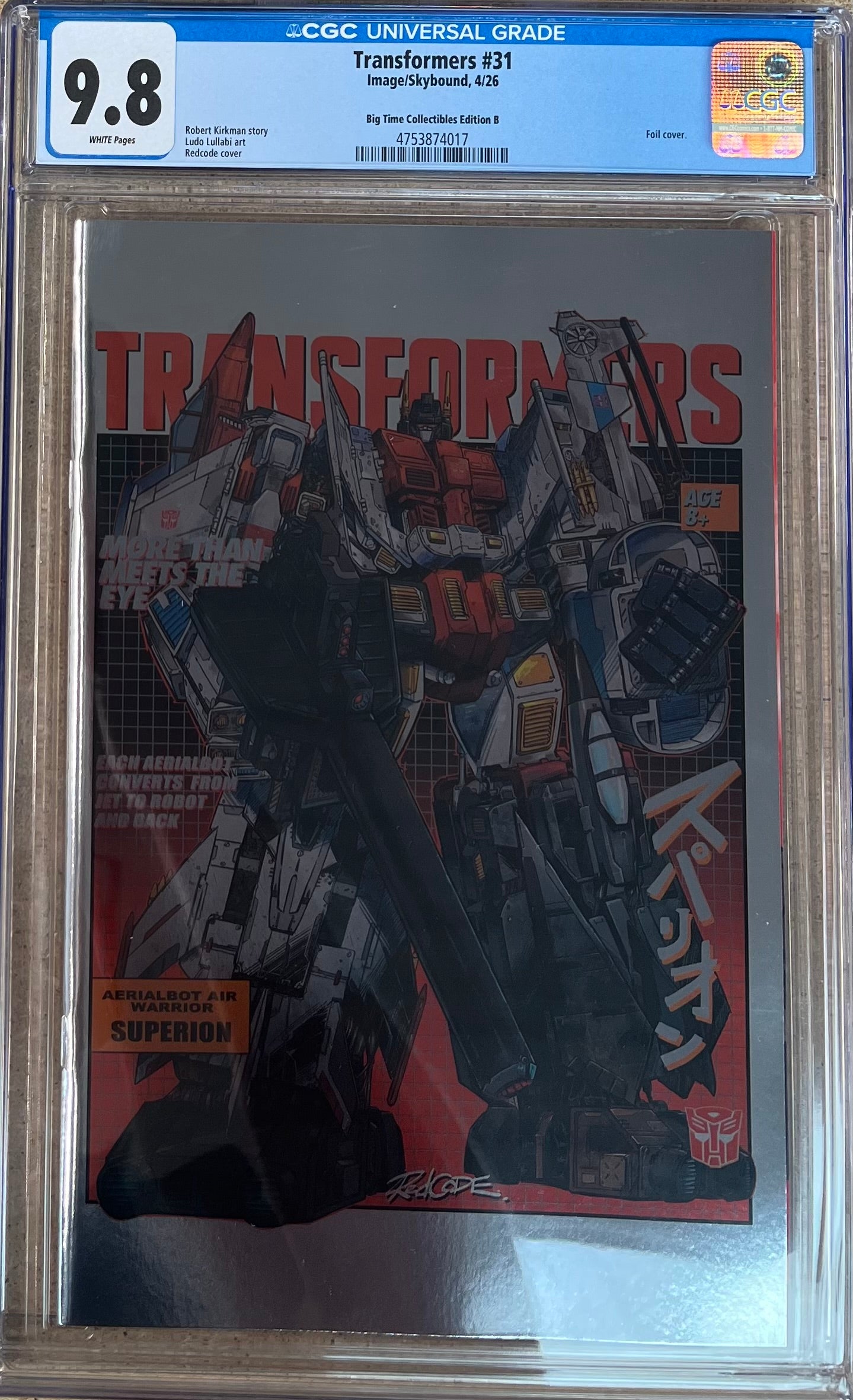Transformers #31 Redcode Fanexpo Philly Retro Foil Edition CGC 9.8