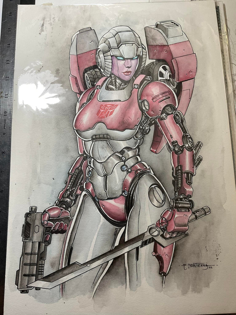 Arcee Original Art Emil Cabaltierra - Slab City Comics 