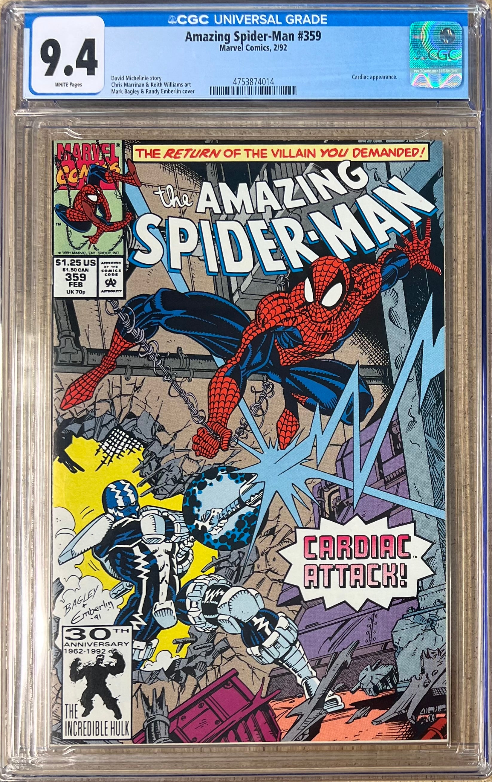 Amazing Spider-Man #359 CGC 9.4