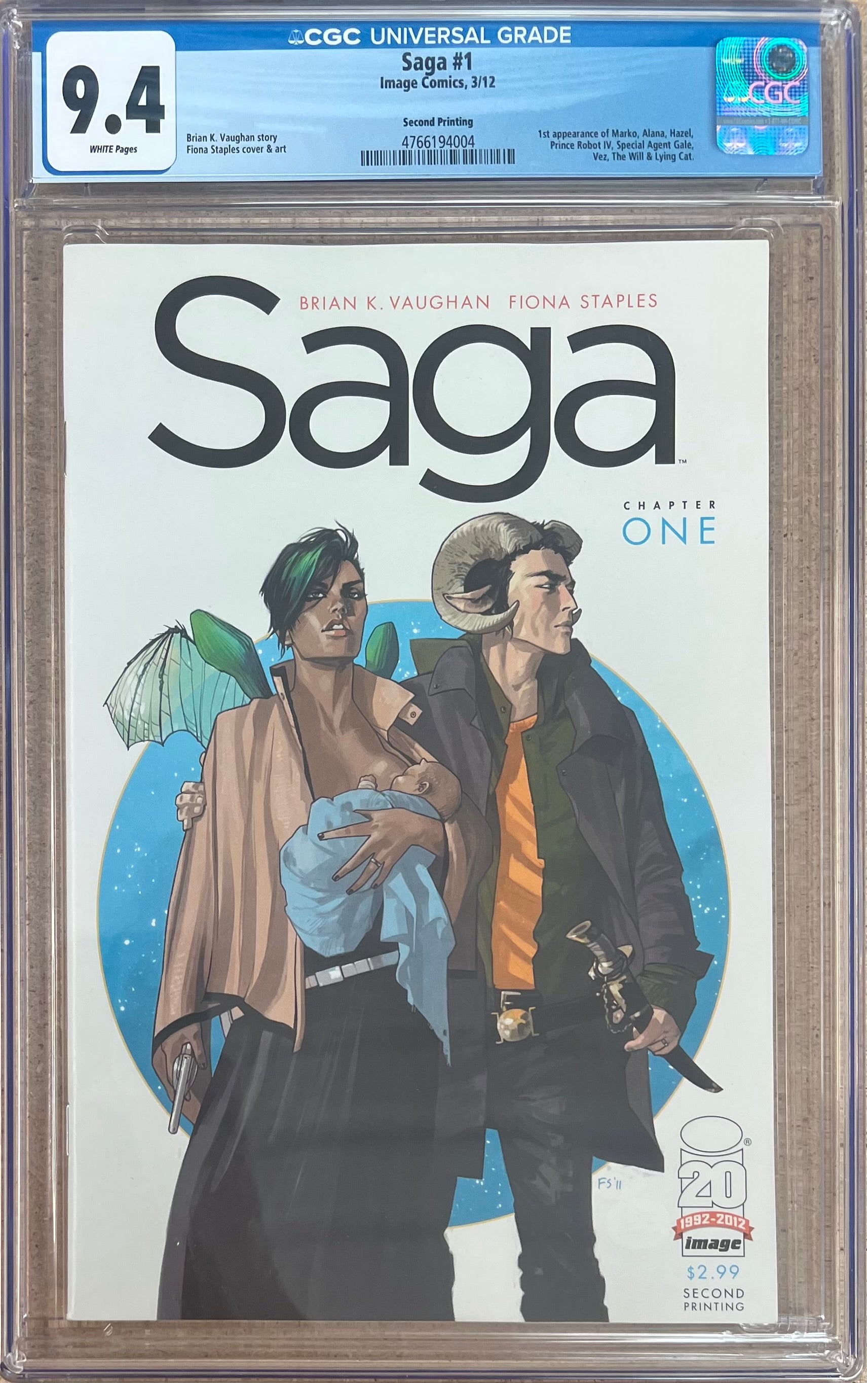 Saga #1 Second Print CGC 9.4
