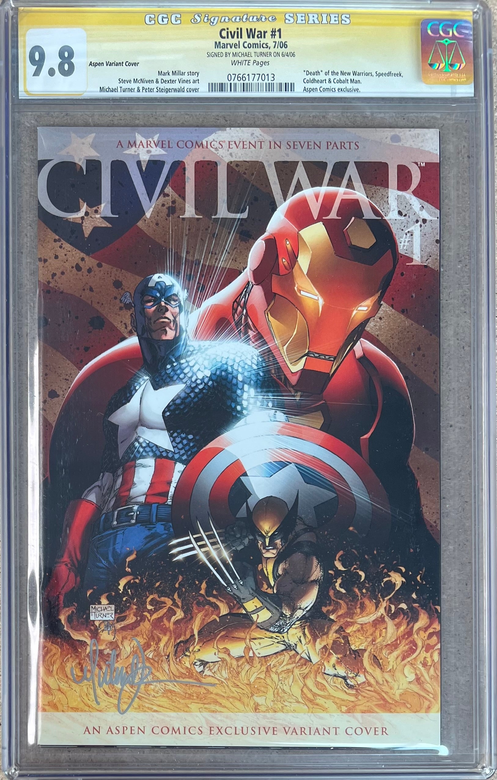 Civil War #1 Aspen Variant SS CGC 9.8