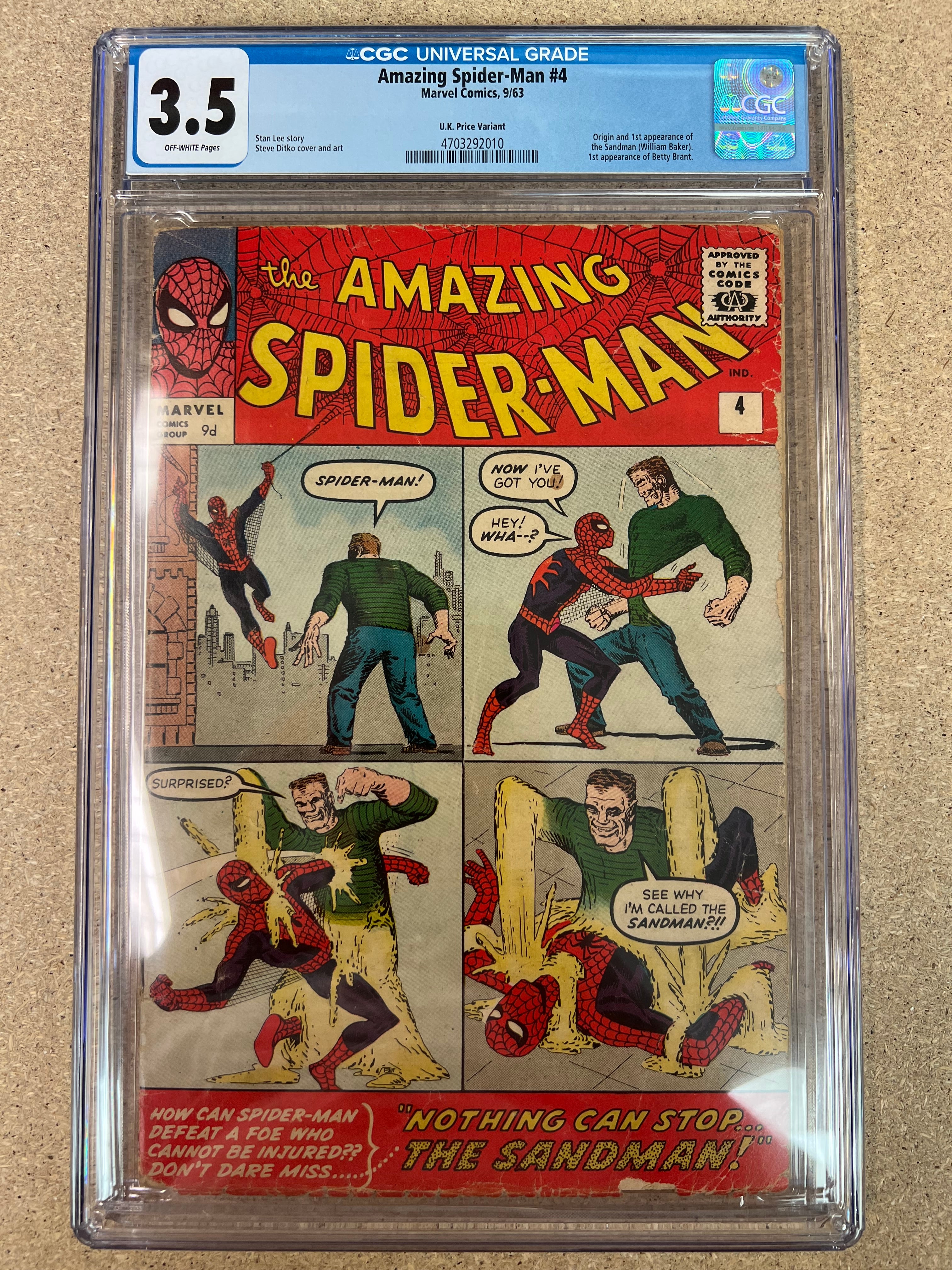 Amazing Spider-Man #4 CGC 3.5 U.K Price Variant