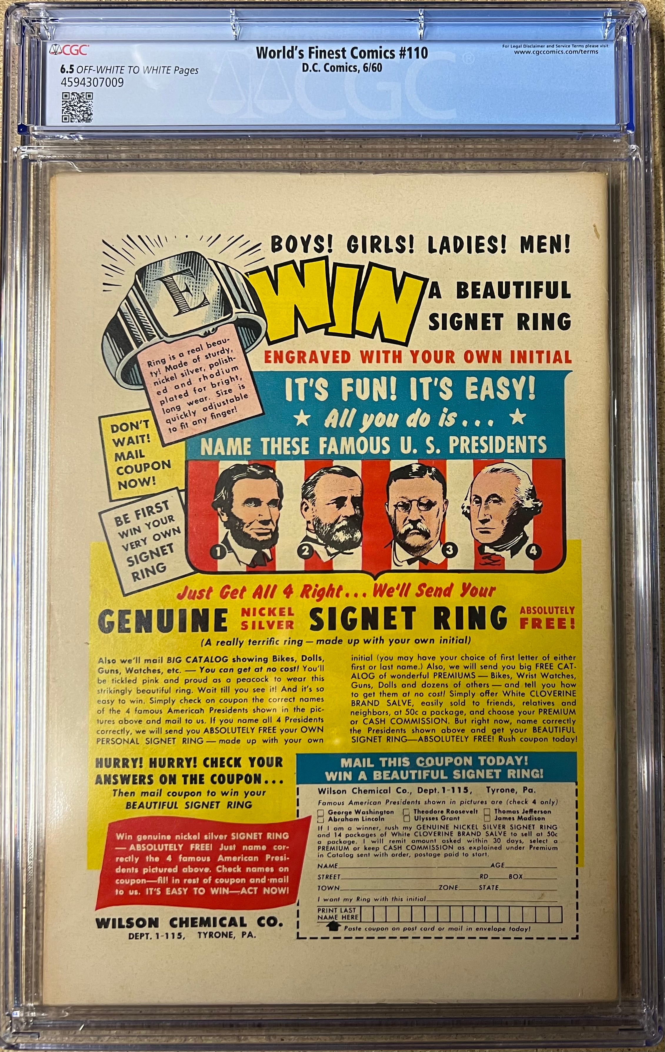 World's Finest Comics #110 CGC 6.5