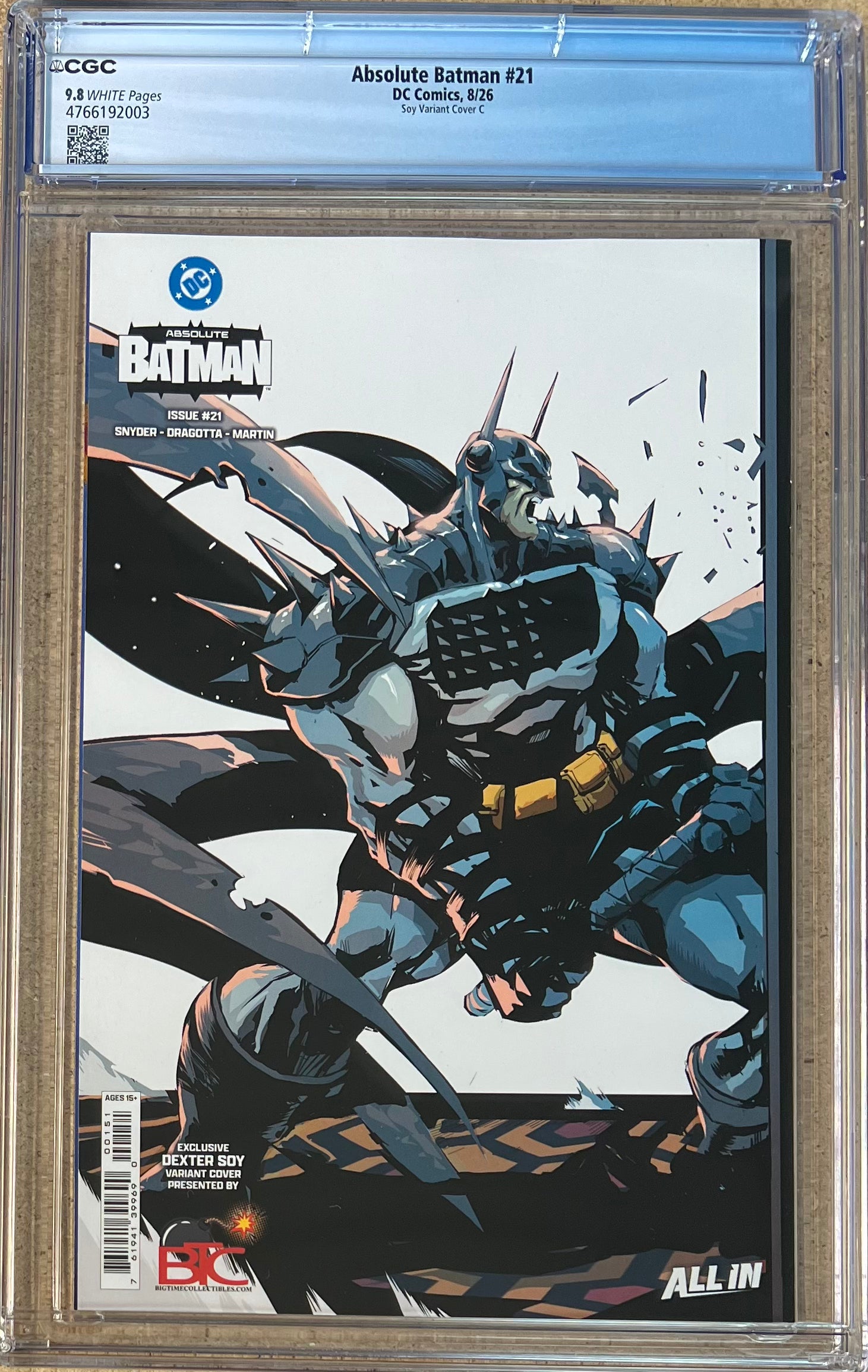 Absolute Batman #21 Dexter Soy Trade Wraparound Variant CGC 9.8