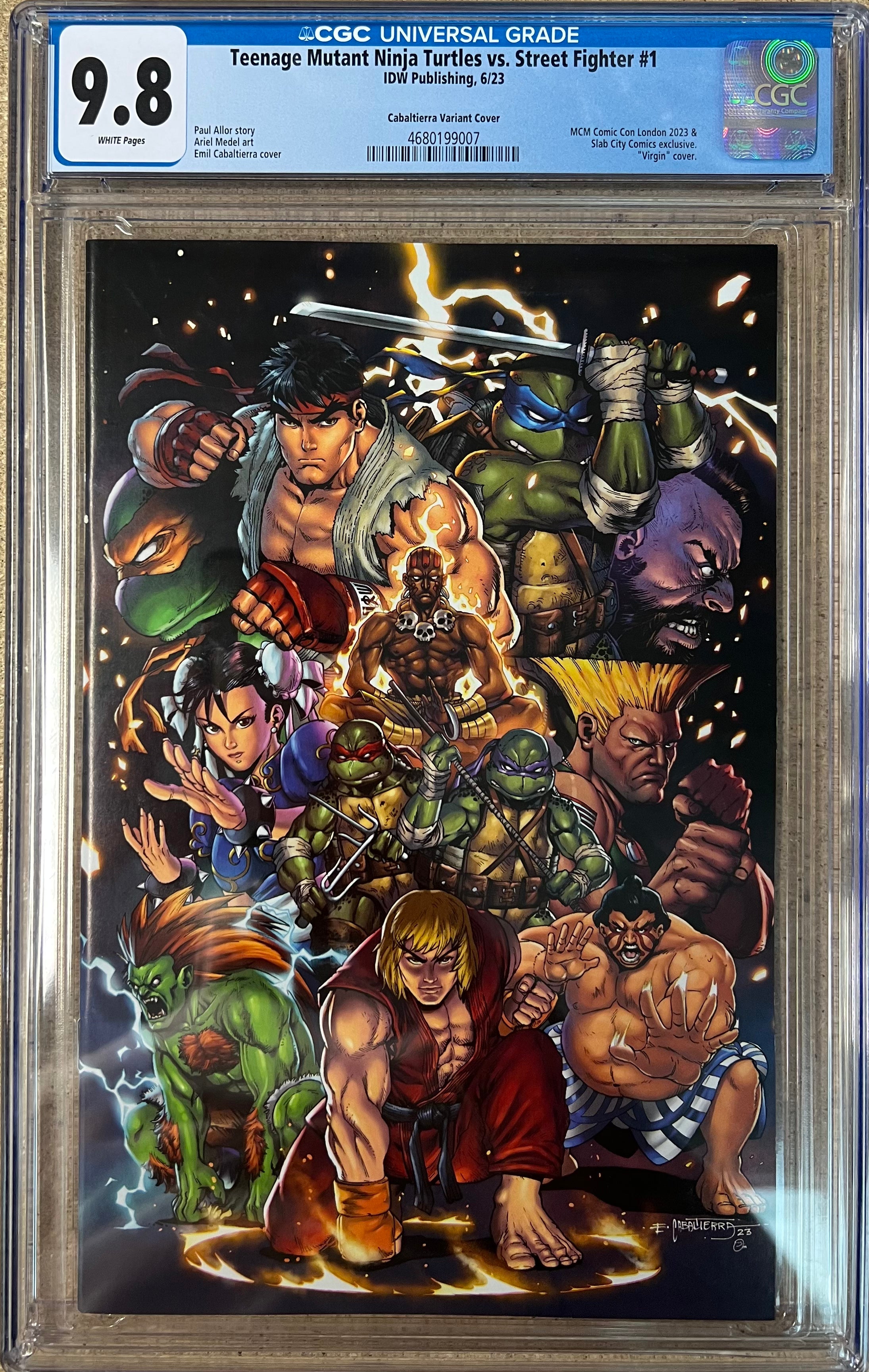TMNT vs Street fighter #1 Emil Cabaltierra Virgin Exclusive Variant CGC 9.8