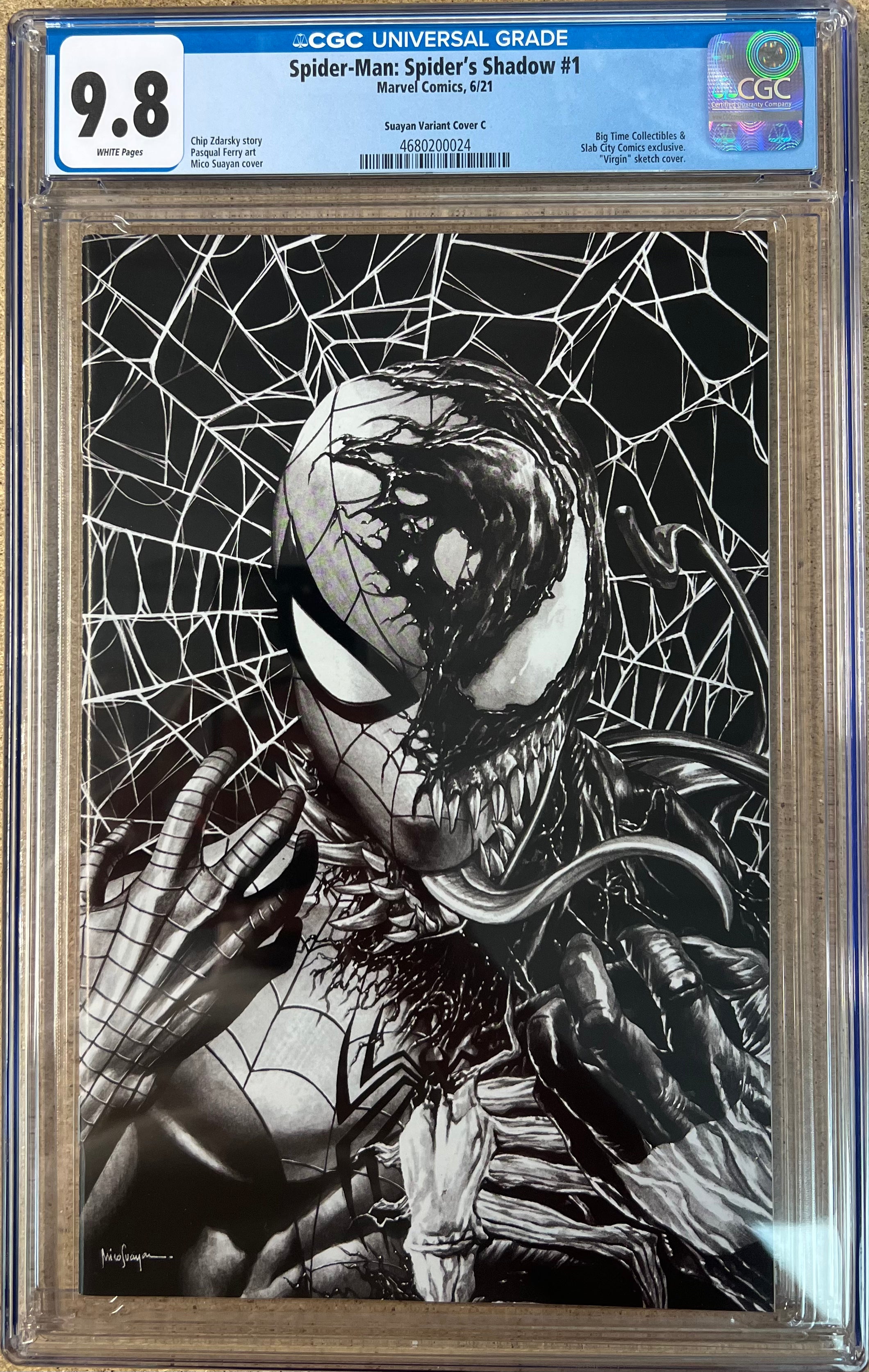 Spider-Man: Spider's Shadow #1 Suayan B & W Virgin Variant CGC 9.8