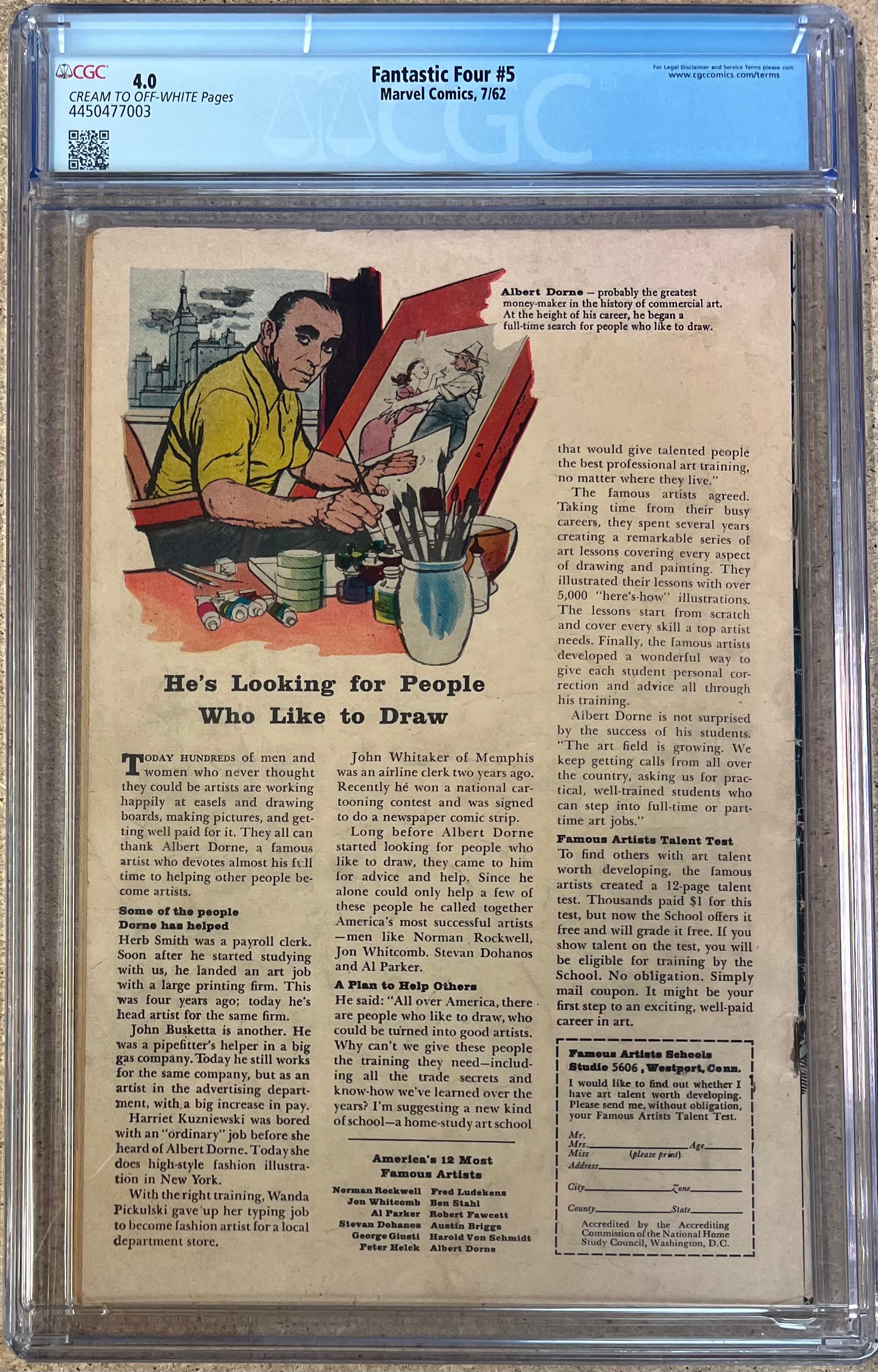 Fantastic Four #5 CGC 4.0