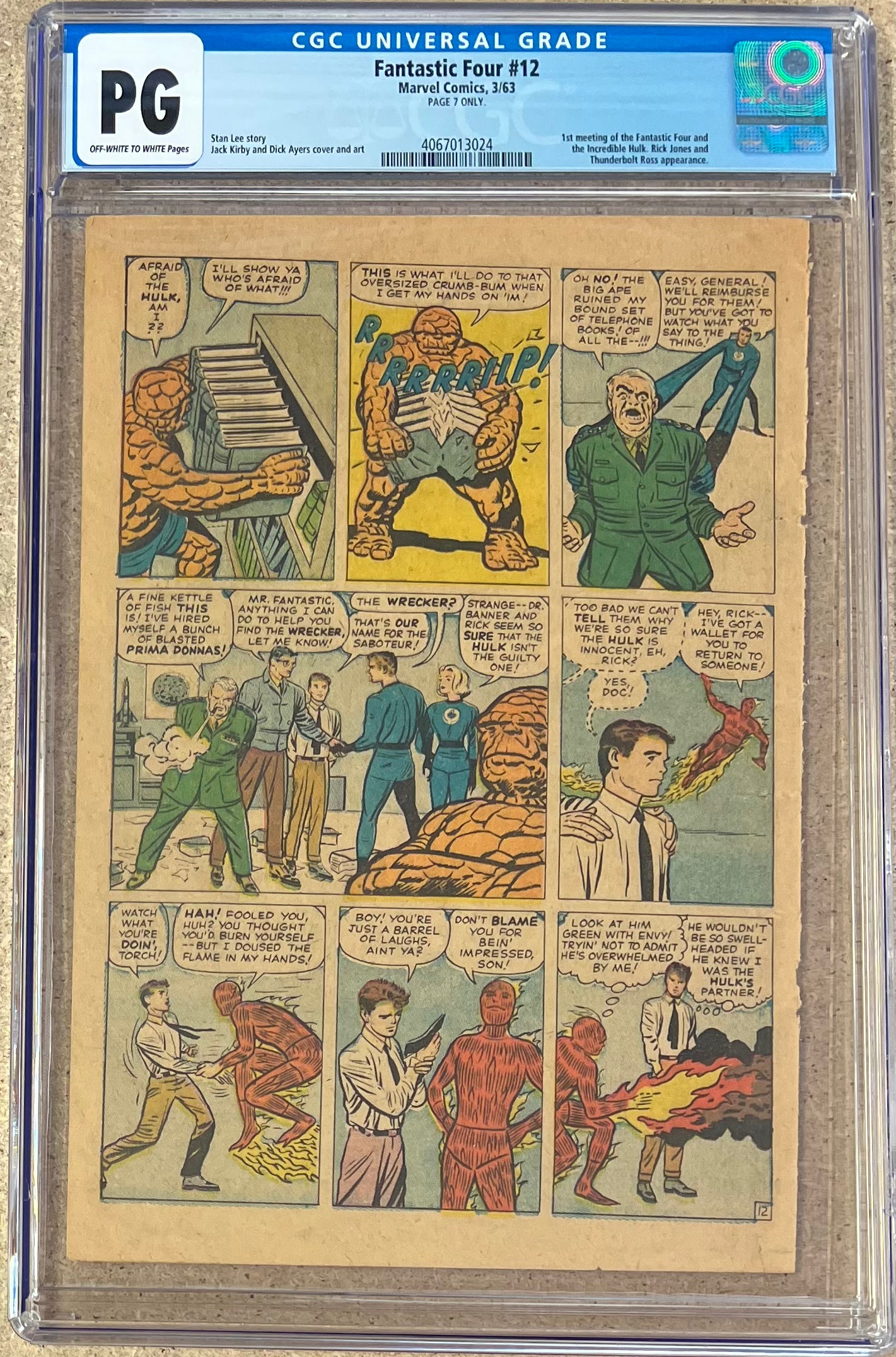 Fantastic Four #12 Page 7 Only CGC NG