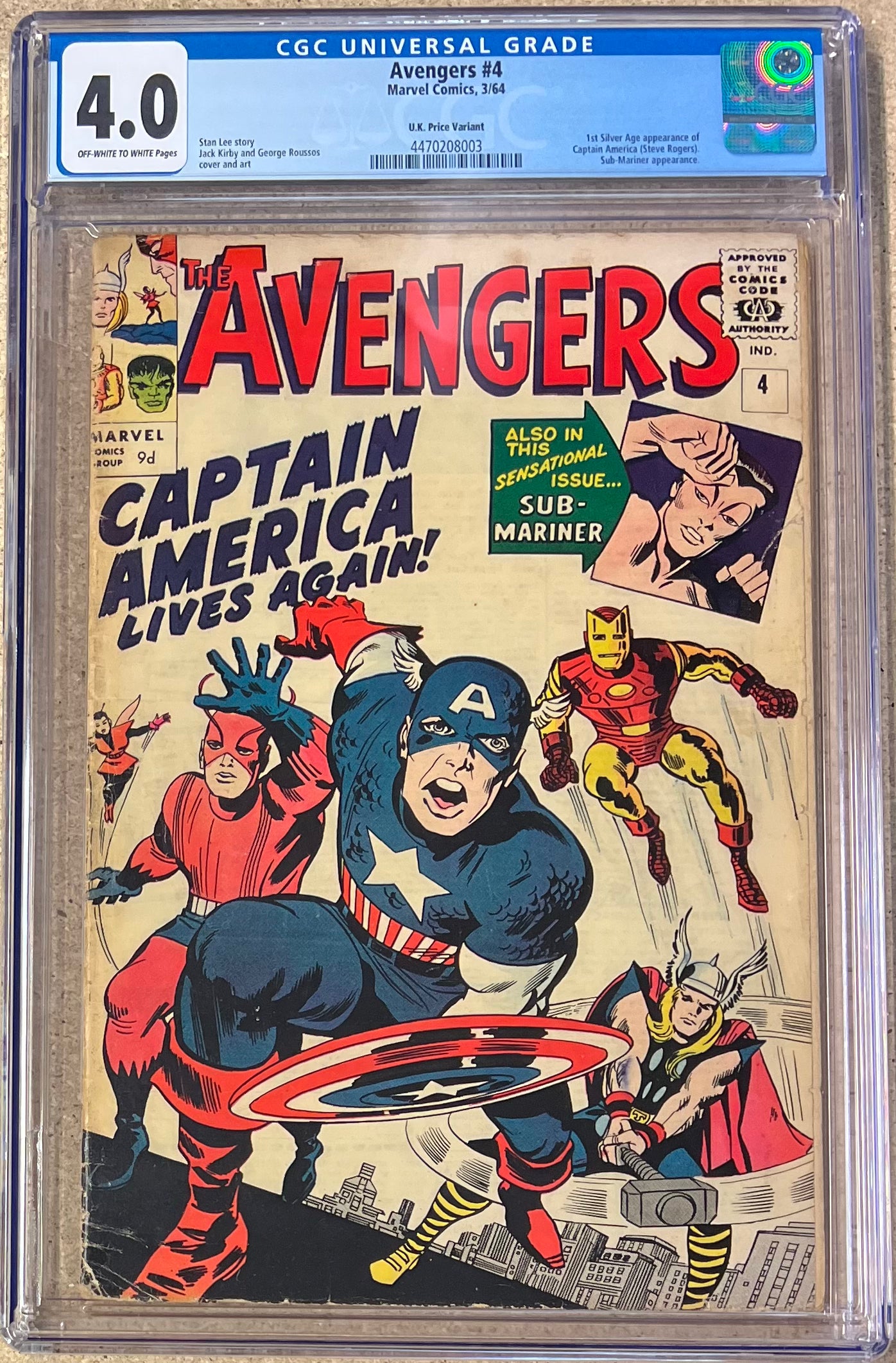Avengers #4 CGC 4.0