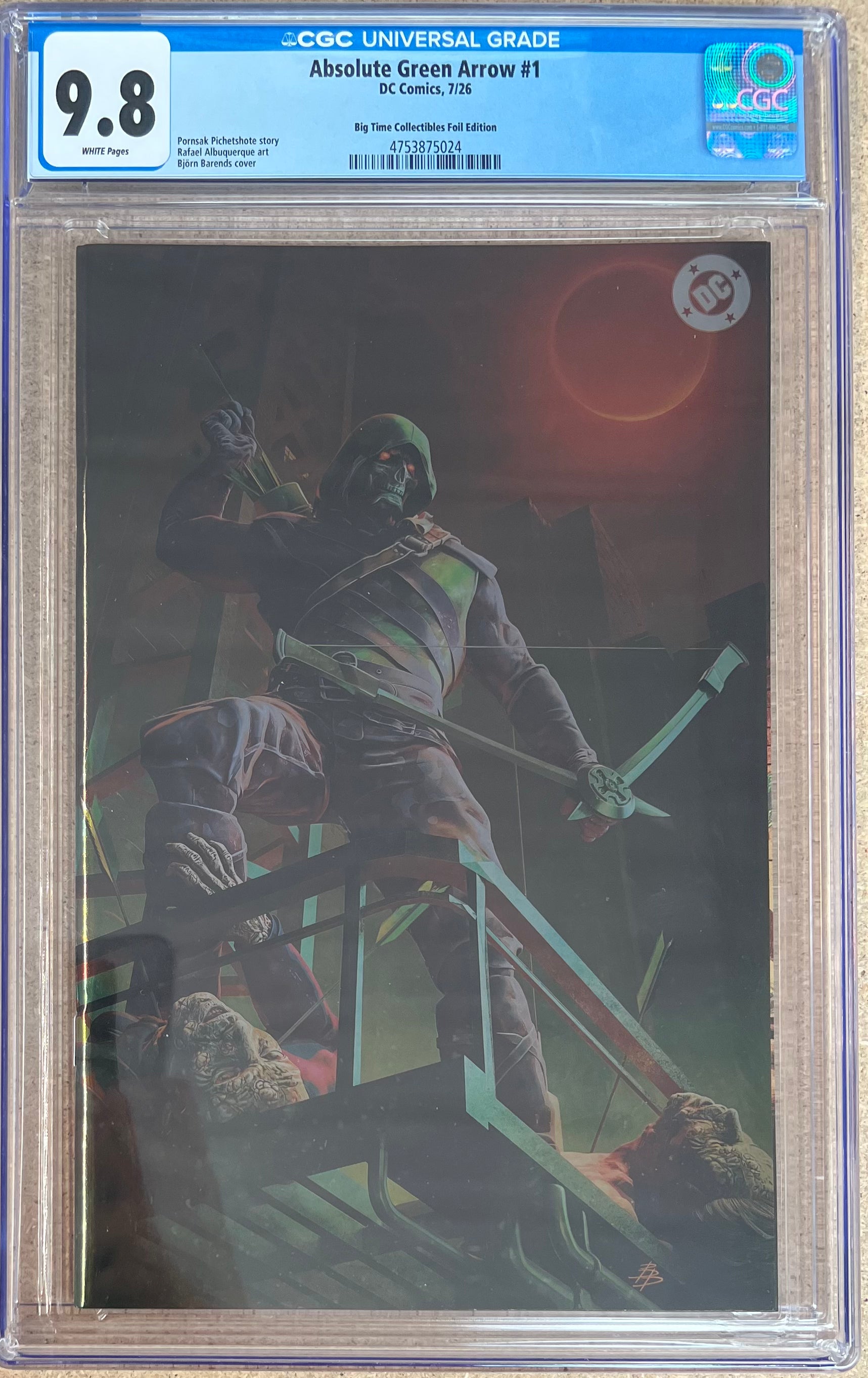 Absolute Green Arrow #1 Barends Foil CGC 9.8