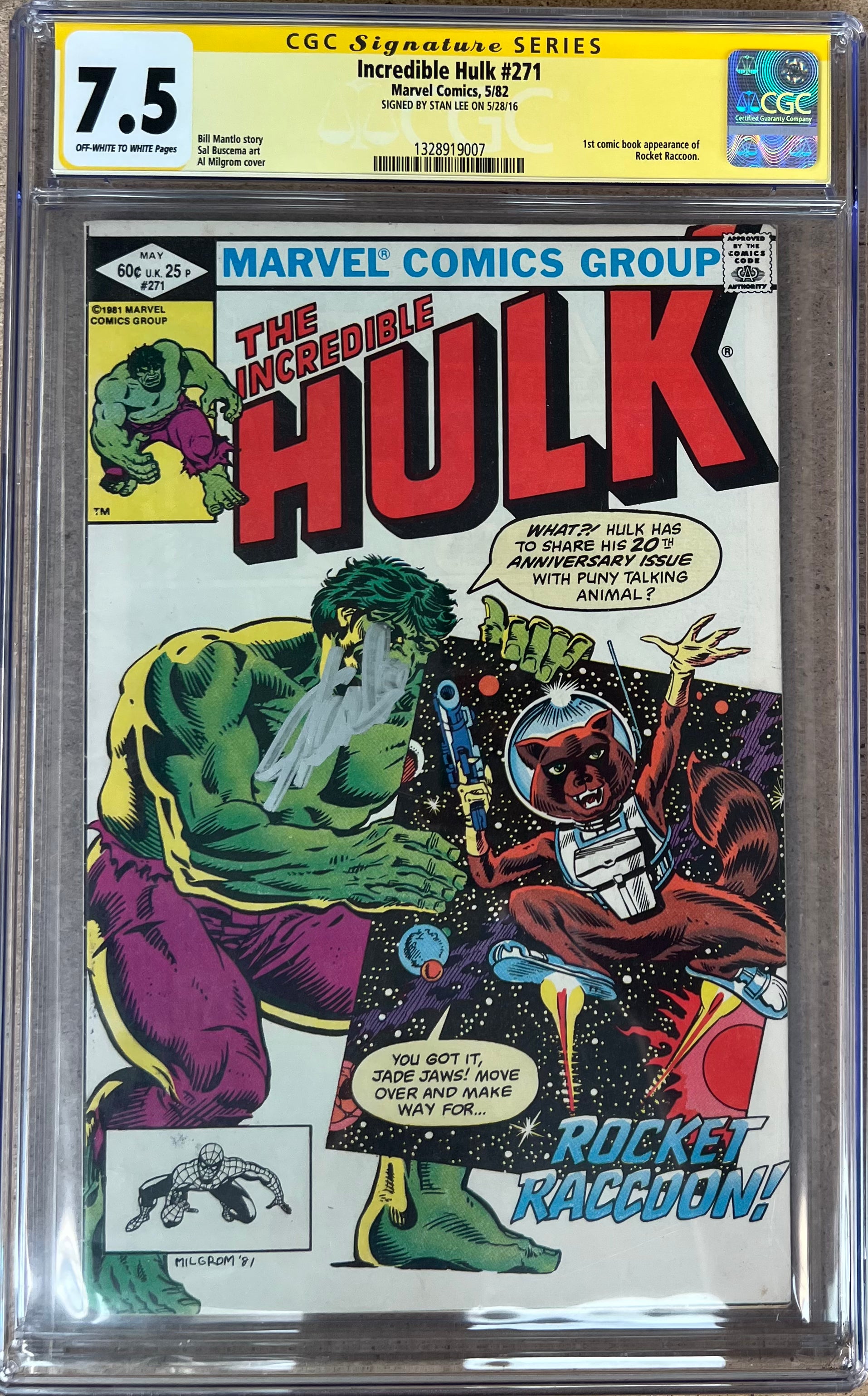 Incredible Hulk #271 SS CGC 7.5 Signed by Stan Lee