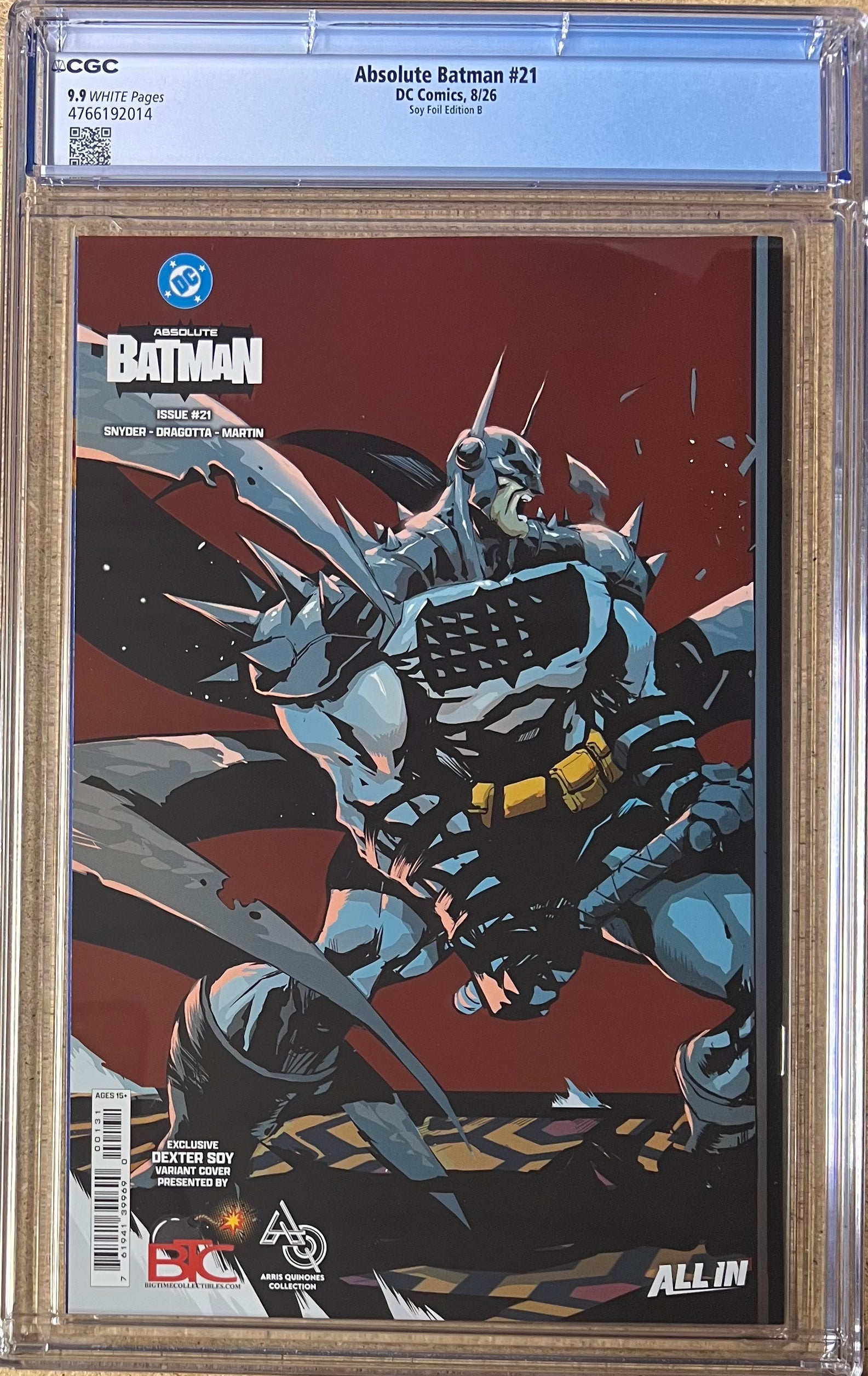 Absolute Batman #21 Dexter Soy Foil Wraparound Variant CGC 9.9