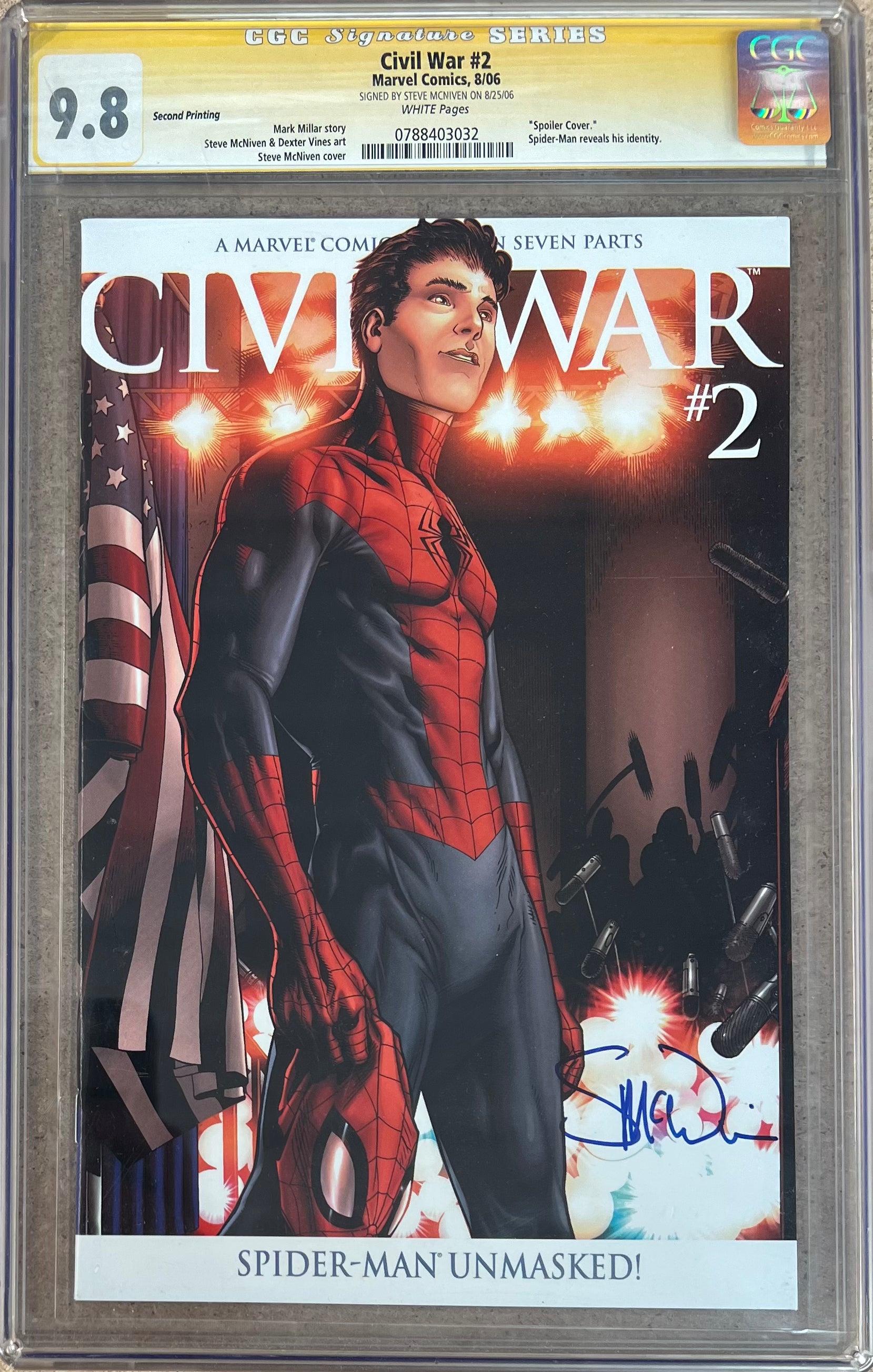 Civil War #2 Second Print SS CGC 9.8