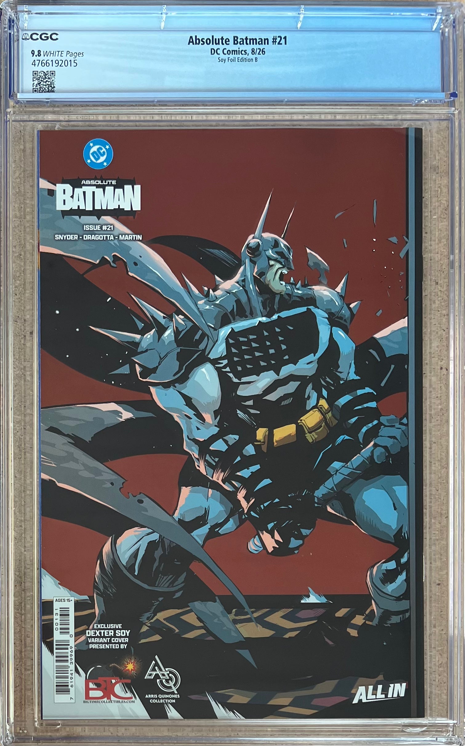 Absolute Batman #21 Dexter Soy Foil Wraparound Variant CGC 9.8