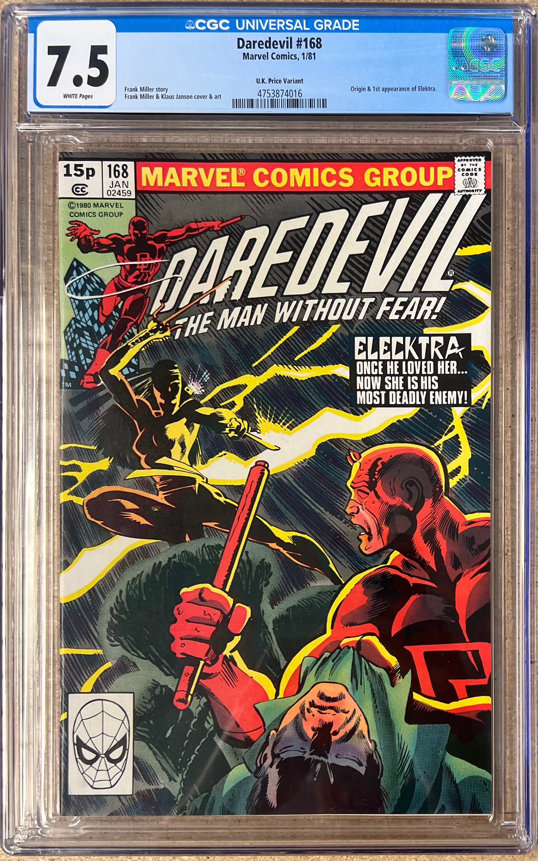 Daredevil #168 CGC 7.5