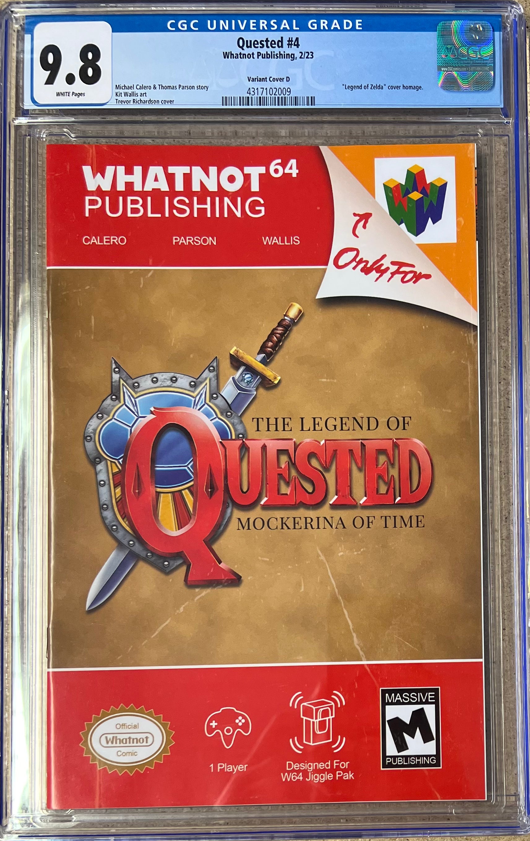 Quested #4 Legend Of Zelda Homage CGC 9.8