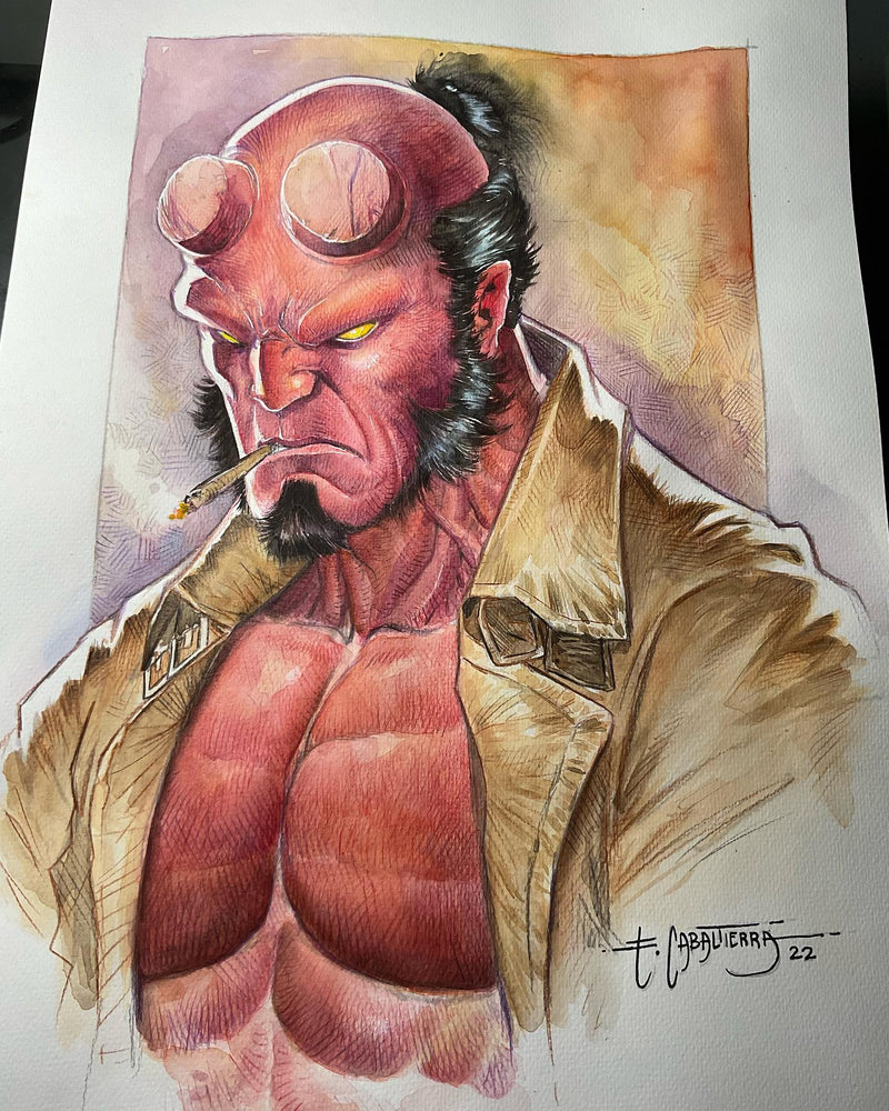 HellBoy Original Art Emil Cabaltierra - Slab City Comics 