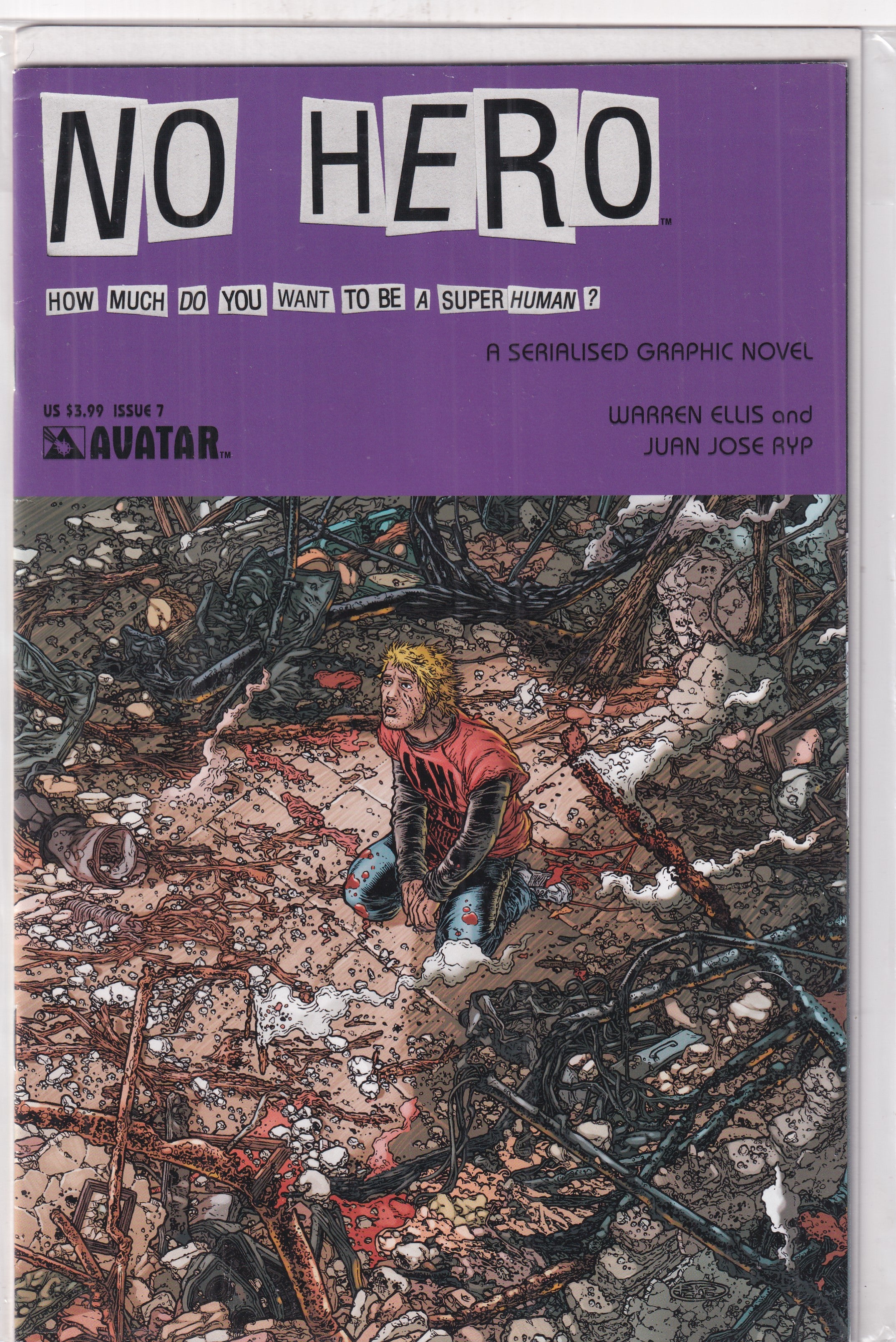 NO HERO HOW MUCH DO YOU WANT TO BE A SUPERHUMAN #7 SUB VARIANT - Slab City Comics 