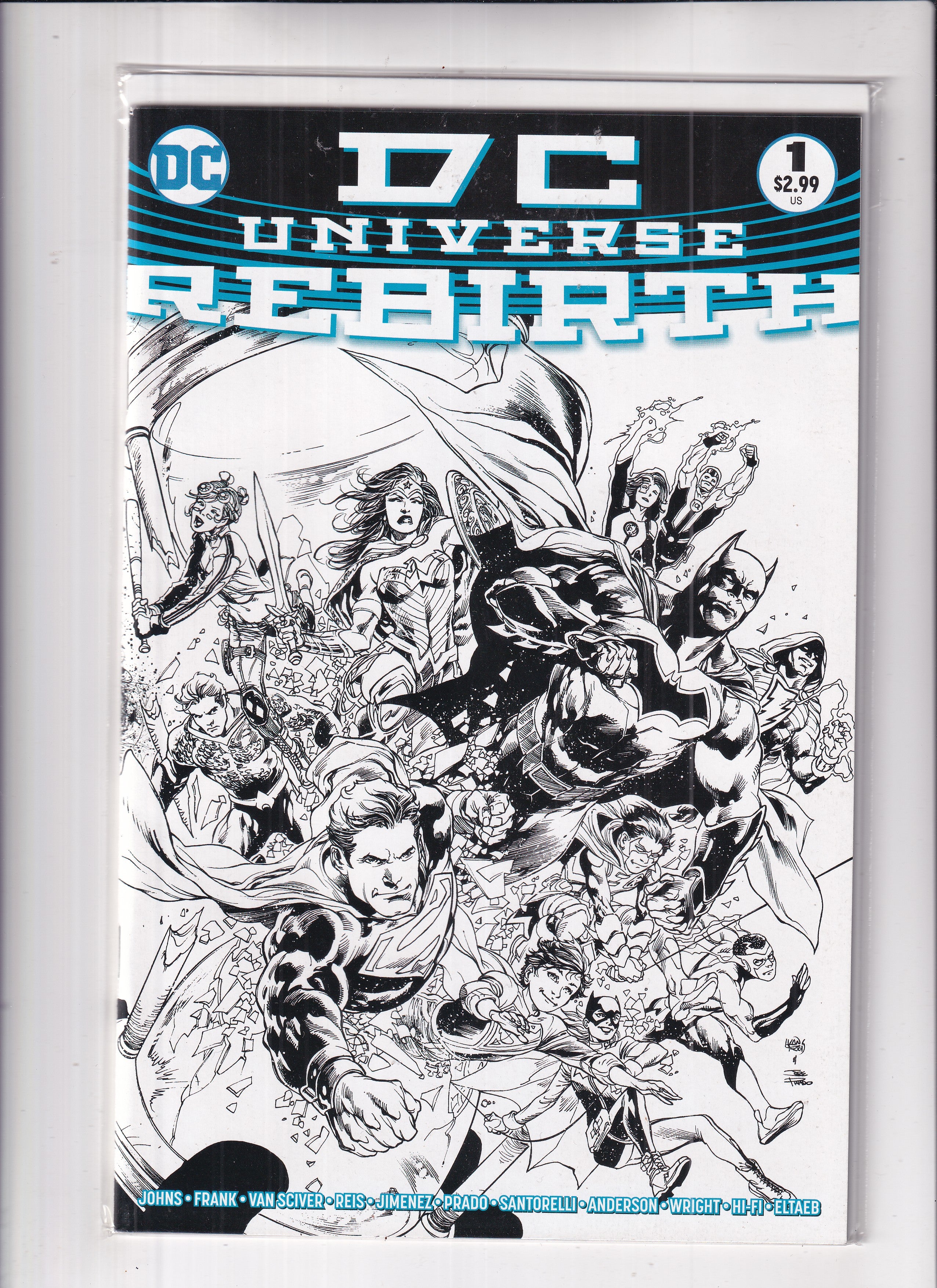 DC Rebirth #1 1:100 B&W Variant