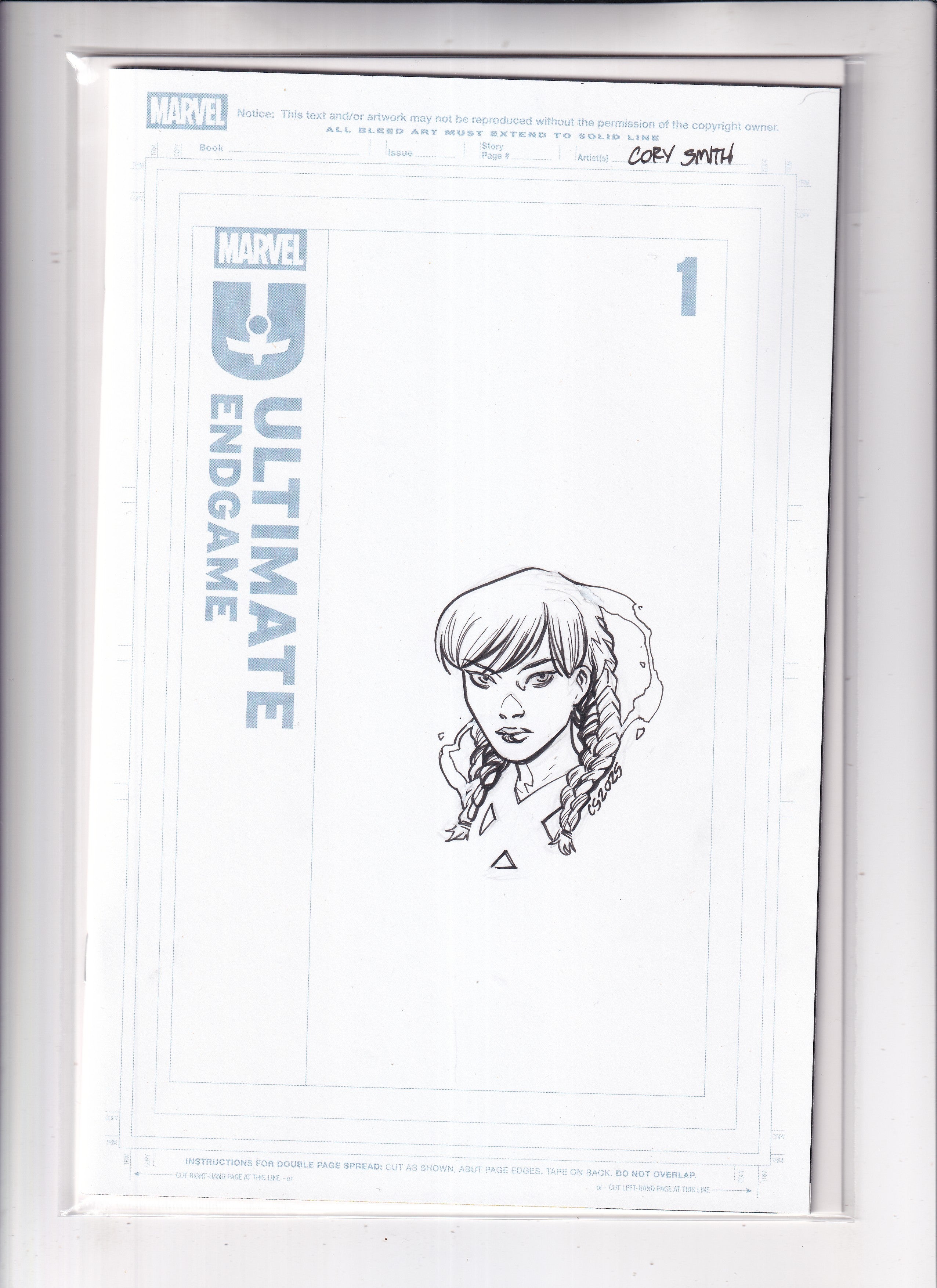 Ultimate Endgame #1 Cory Smith Original Art Sketch Cover