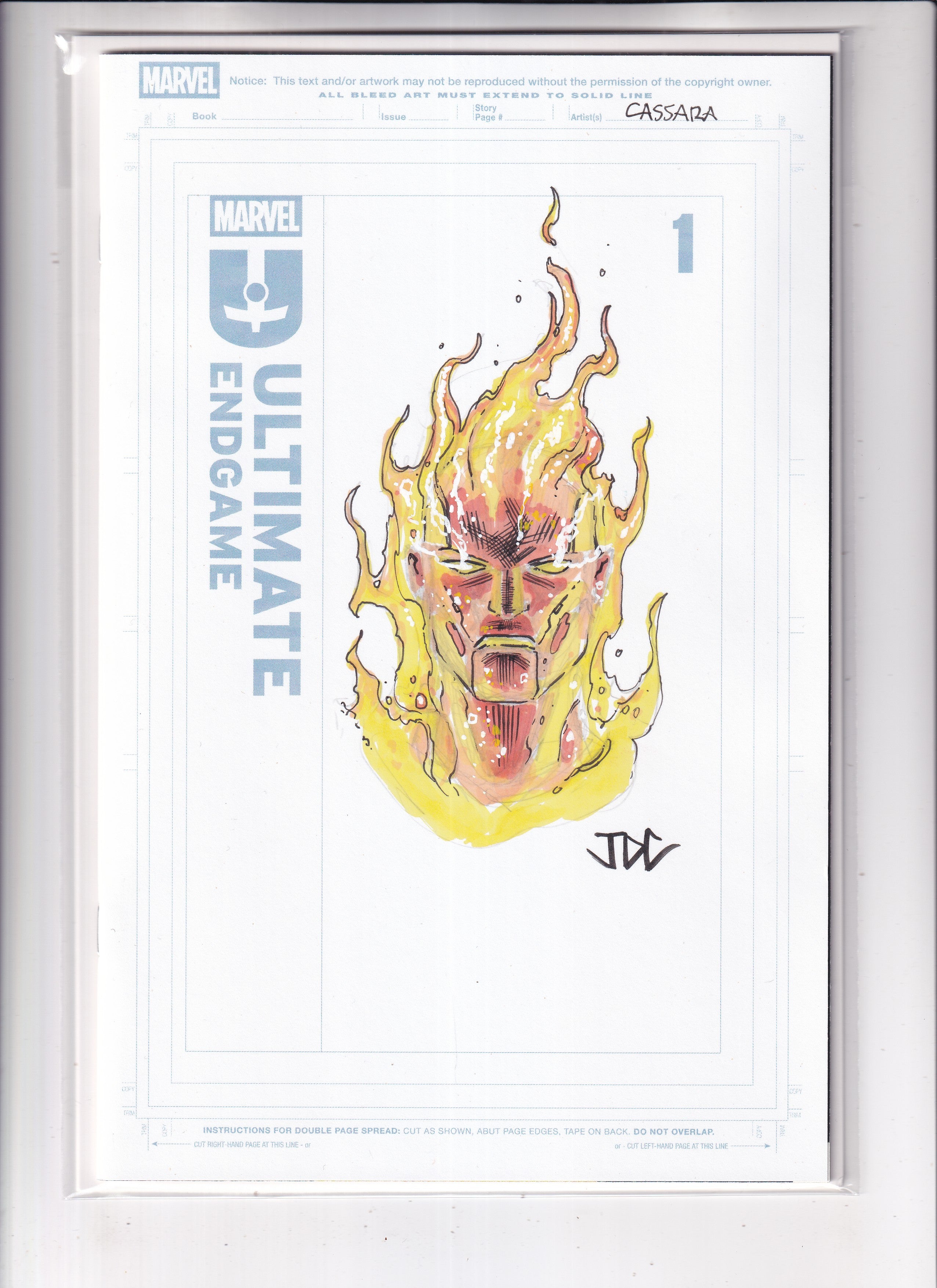 Ultimate Endgame #1 Joshua Cassara Original Art Sketch Cover