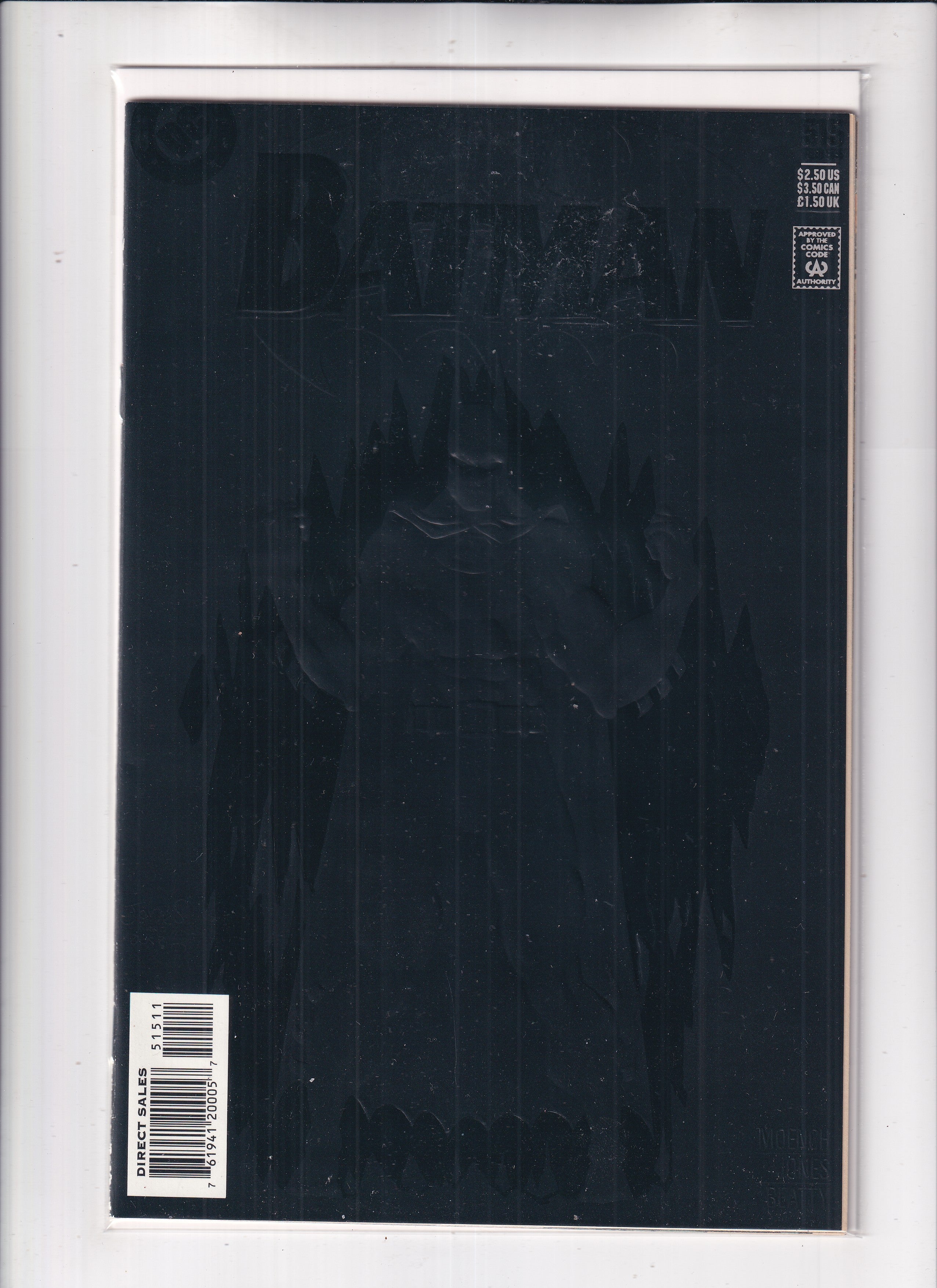 Batman #515 Embossed Cover Black