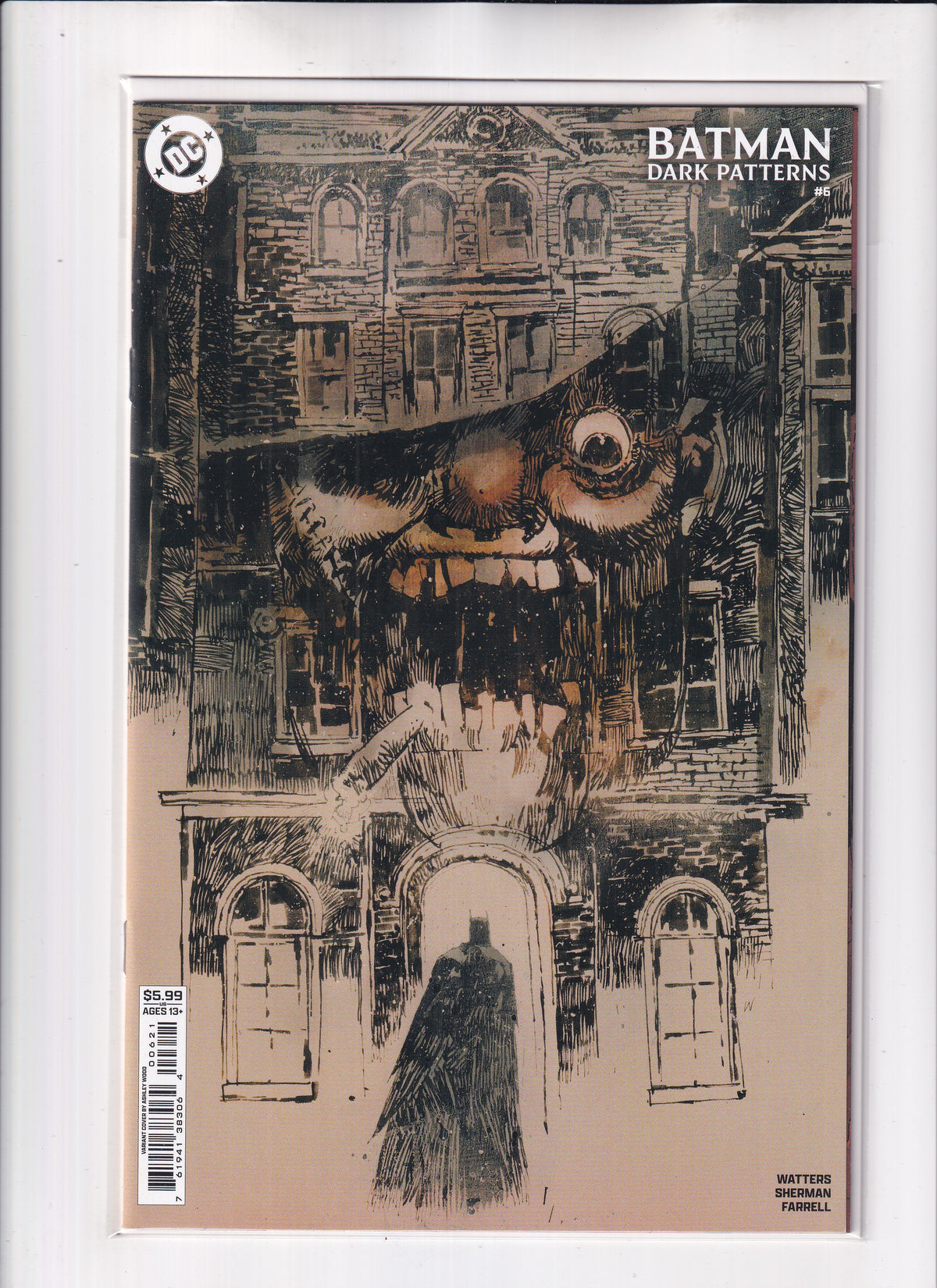 Batman Dark Patterns #6 Wood Variant - Slab City Comics 