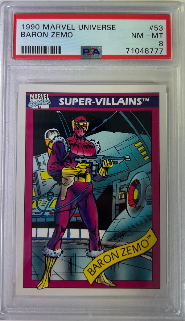 1990 Marvel Universe Baron Zemo #53 PSA 8 - Slab City Comics 