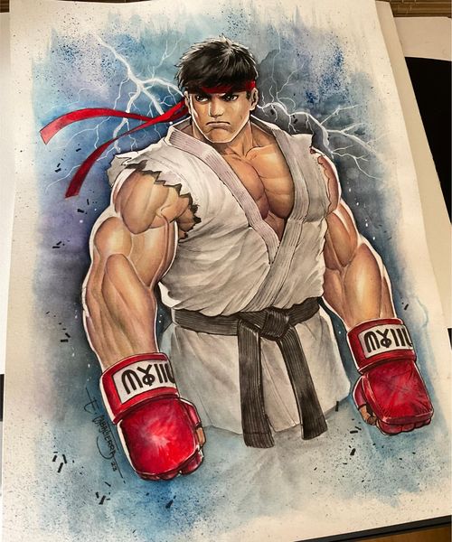 Ryu Original Art Emil Cabaltierra - Slab City Comics 