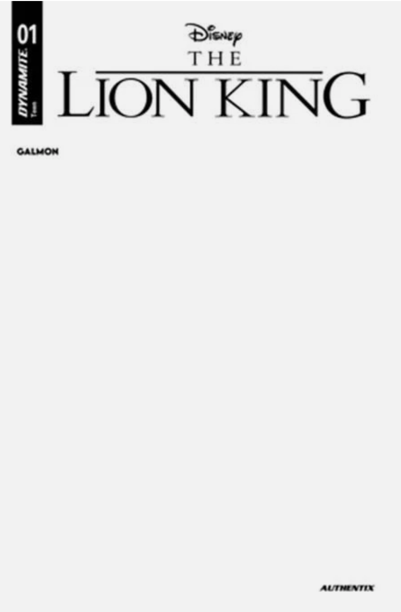 LION KING #1 CVR E BLANK AUTHENTIX VARIANT