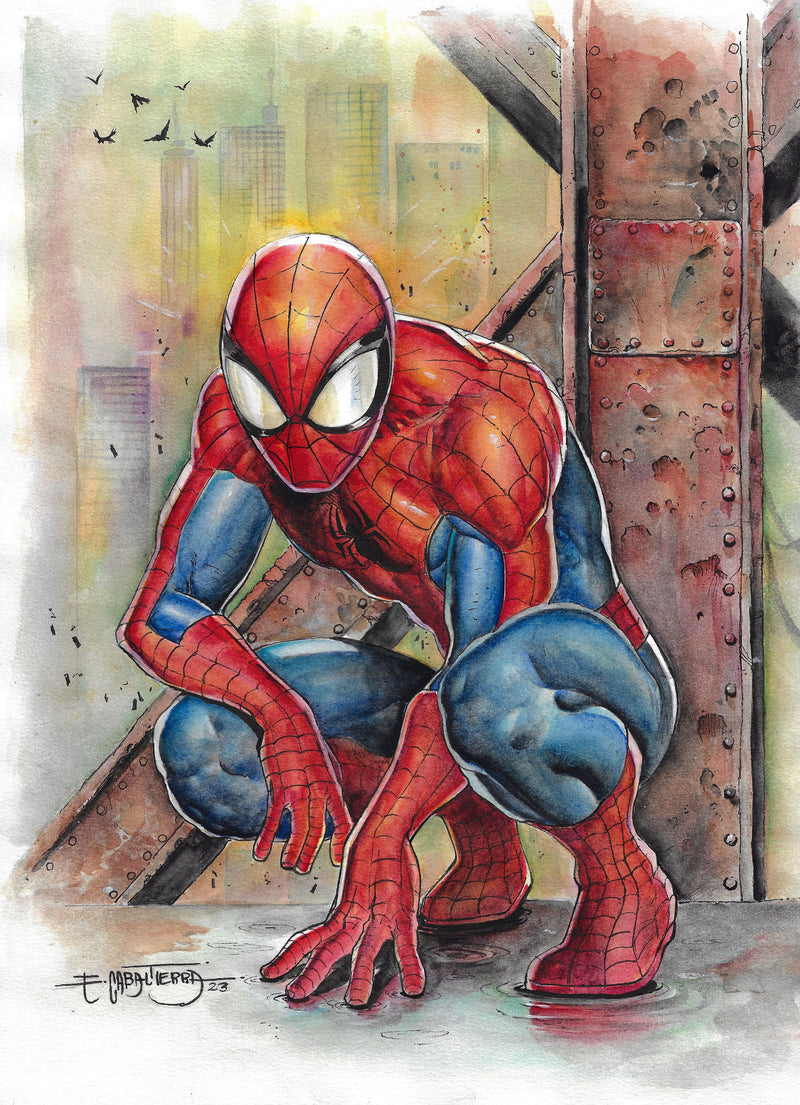 Spiderman Original Art Emil Cabaltierra - Slab City Comics 