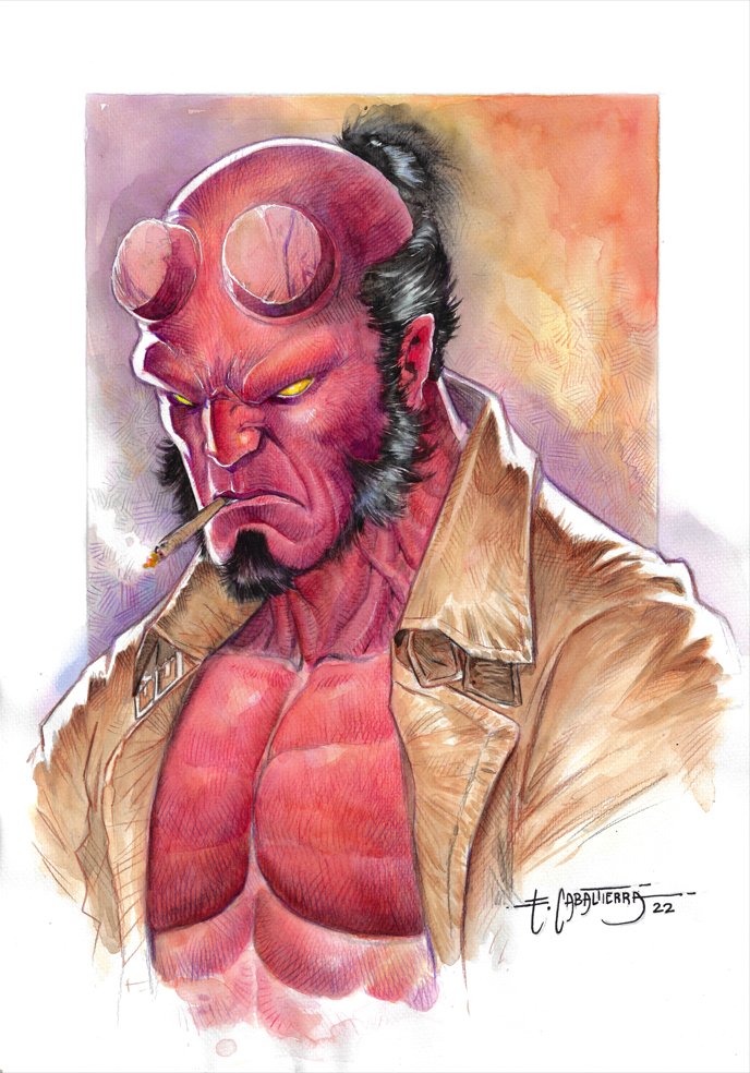HellBoy Original Art Emil Cabaltierra - Slab City Comics 