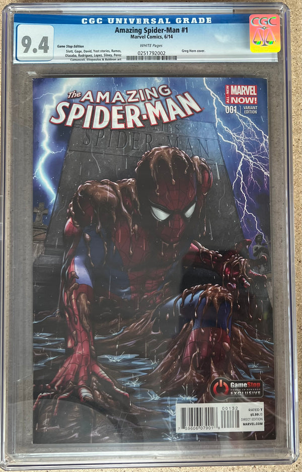 Amazing Spider-Man #1 Greg Horn Game Stop Edition CGC 9.4 - Slab City Comics 