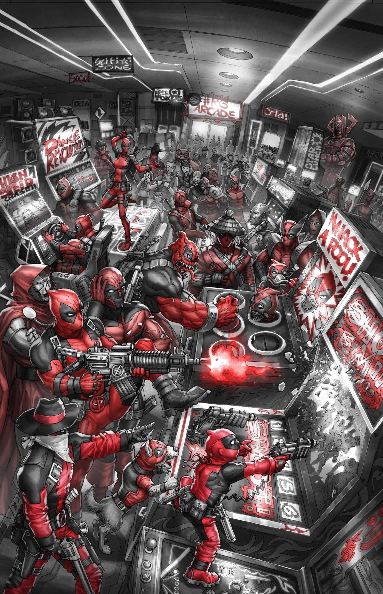 DEADPOOL BLACK WHITE BLOOD #1 ALAN QUAH VARIANTS - Slab City Comics 