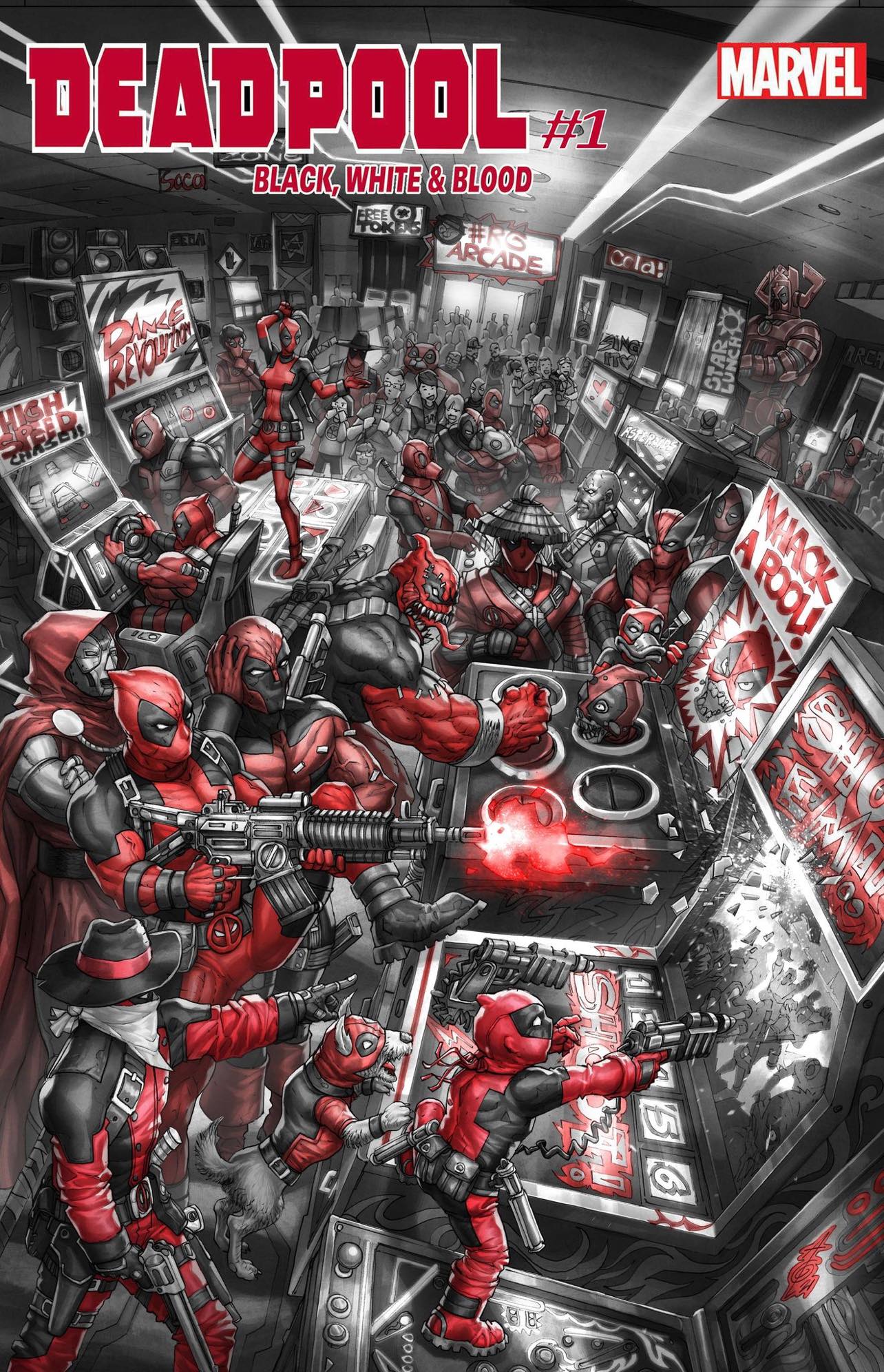 DEADPOOL BLACK WHITE BLOOD #1 ALAN QUAH VARIANTS - Slab City Comics 