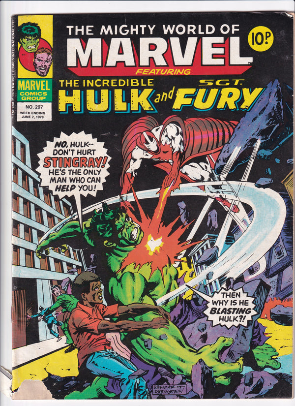 THE MIGHTY WORLD OF MARVEL FEAT THE INCREDIBLE HULK AND SGT FURY NO.297 - Slab City Comics 