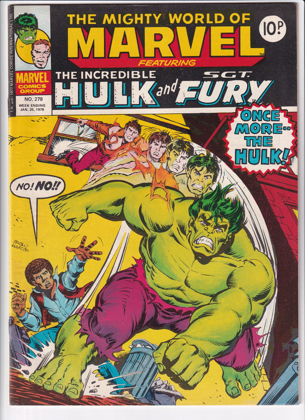 THE MIGHTY WORLD OF MARVEL FEAT THE INCREDIBLE HULK AND SGT FURY NO.278 - Slab City Comics 