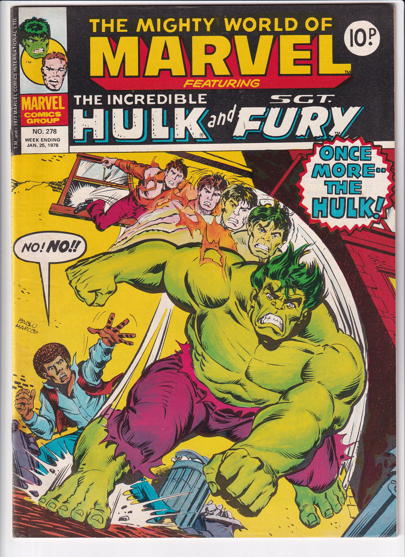 THE MIGHTY WORLD OF MARVEL FEAT THE INCREDIBLE HULK AND SGT FURY NO.278 - Slab City Comics 