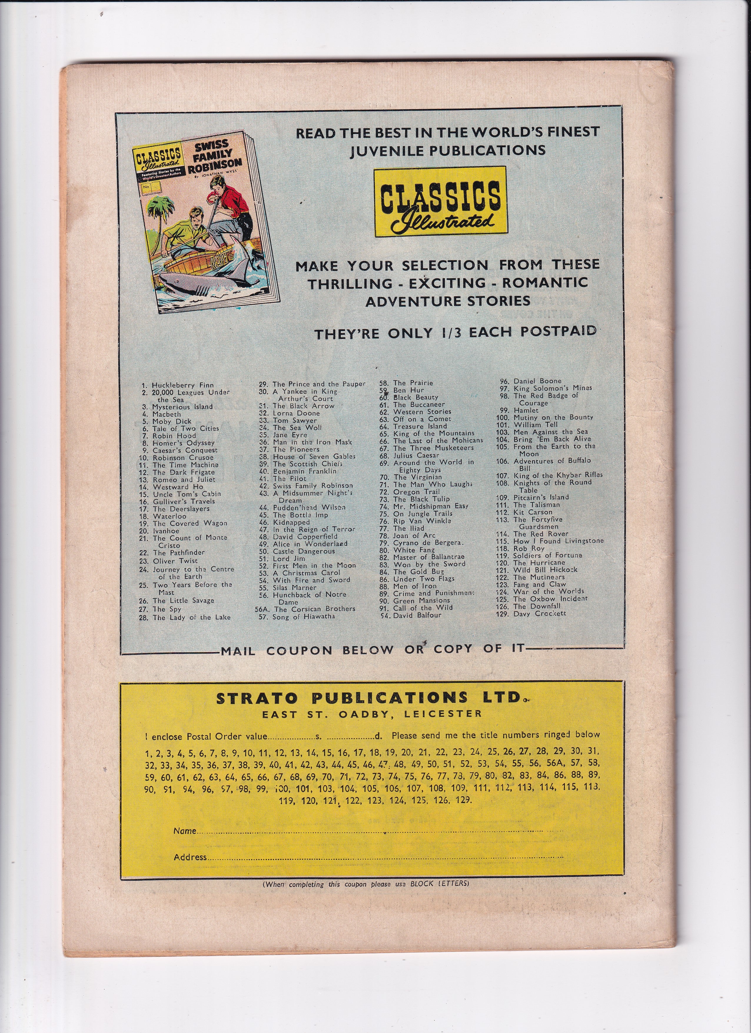 SWISS FAMILY ROBINSON #42 - Slab City Comics 