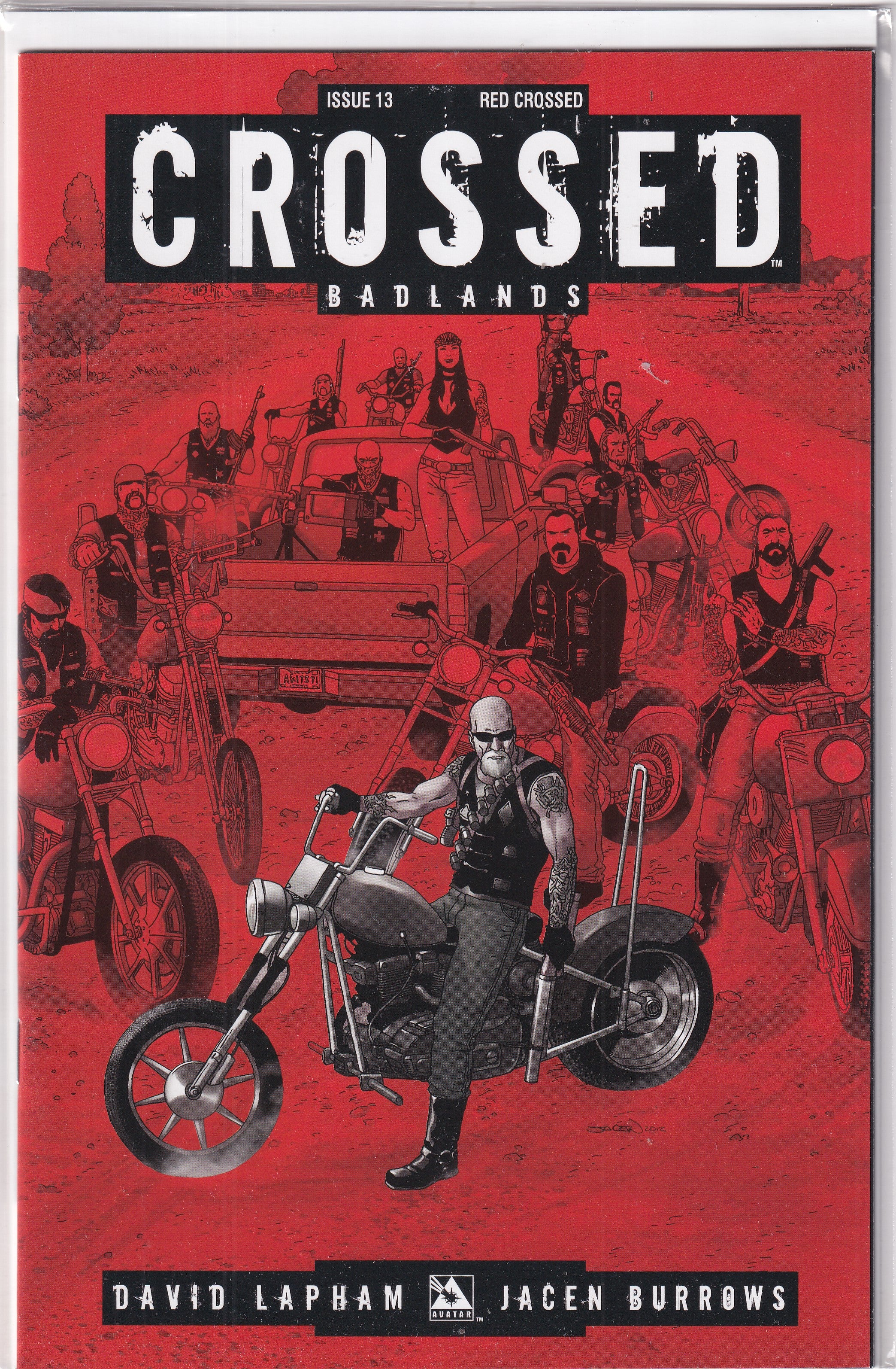 CROSSED BADLANDS #13 RED CROSS VARIANT COVER - Slab City Comics 